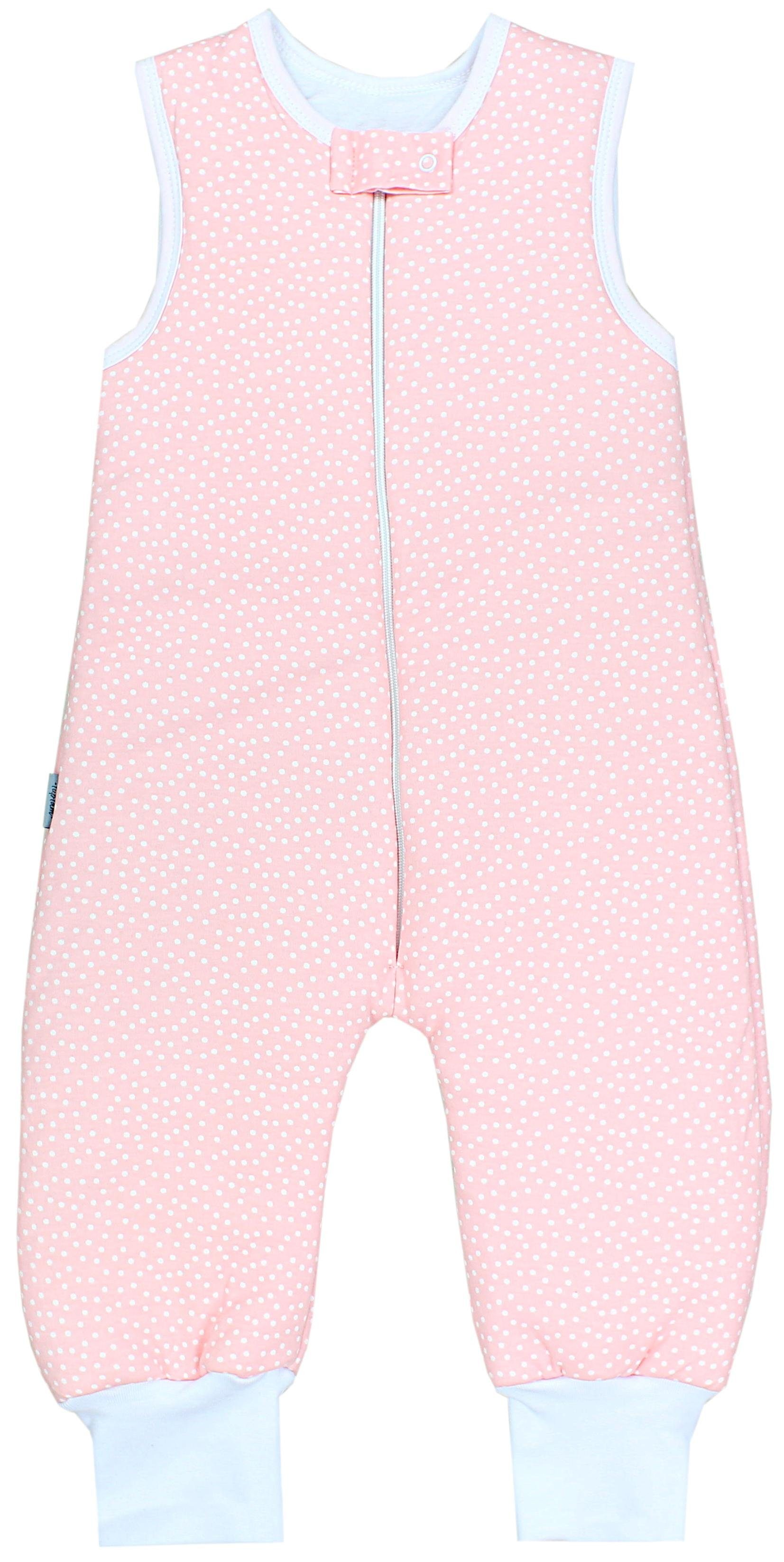 TupTam Babyschlafsack Winter Schlafsack mit Beinen OEKO-TEX zertifiziert 2,5 TOG Unisex Tupfen Rosa