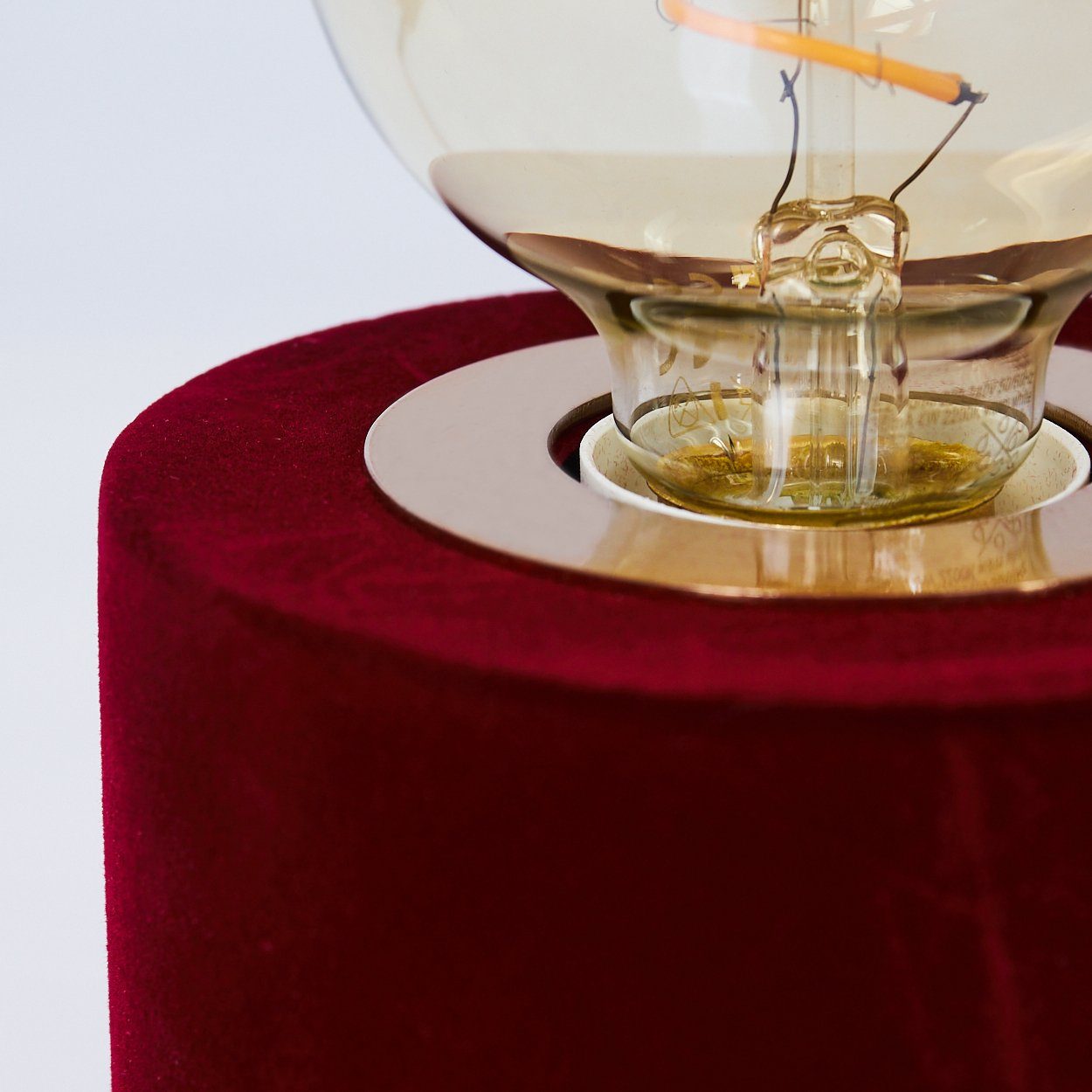 hofstein Tischleuchte Retro Nacht Tisch Lampe Samt Lese Leuchten Wohn Schlaf Raum