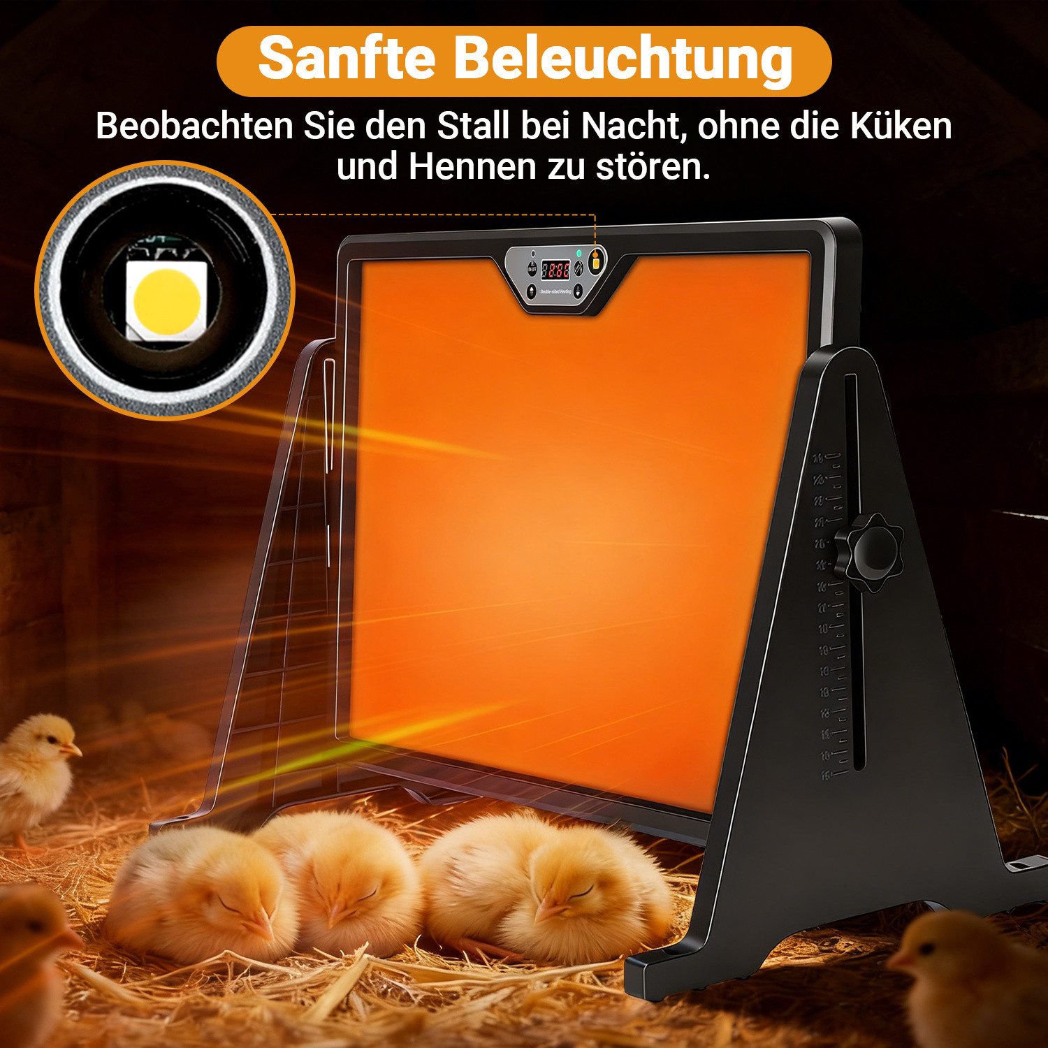 Clanmacy Hühnerstall Hühnerstall Heizplatte Wärmeplatte Küken 300W mit Thermostat Schwarz, für Haustiere Geflügel Küken Kätzchen Hühner Farm Frostschutz