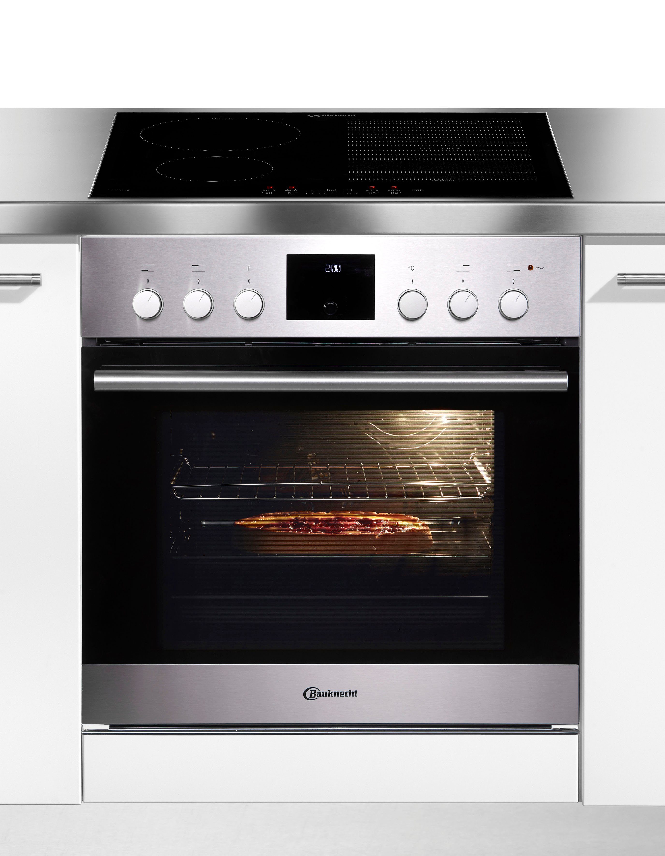 BAUKNECHT indukciós tűzhely készlet HEKO Flamenco Flexi, sütőfiókkal, sütőajtó lágy zárással