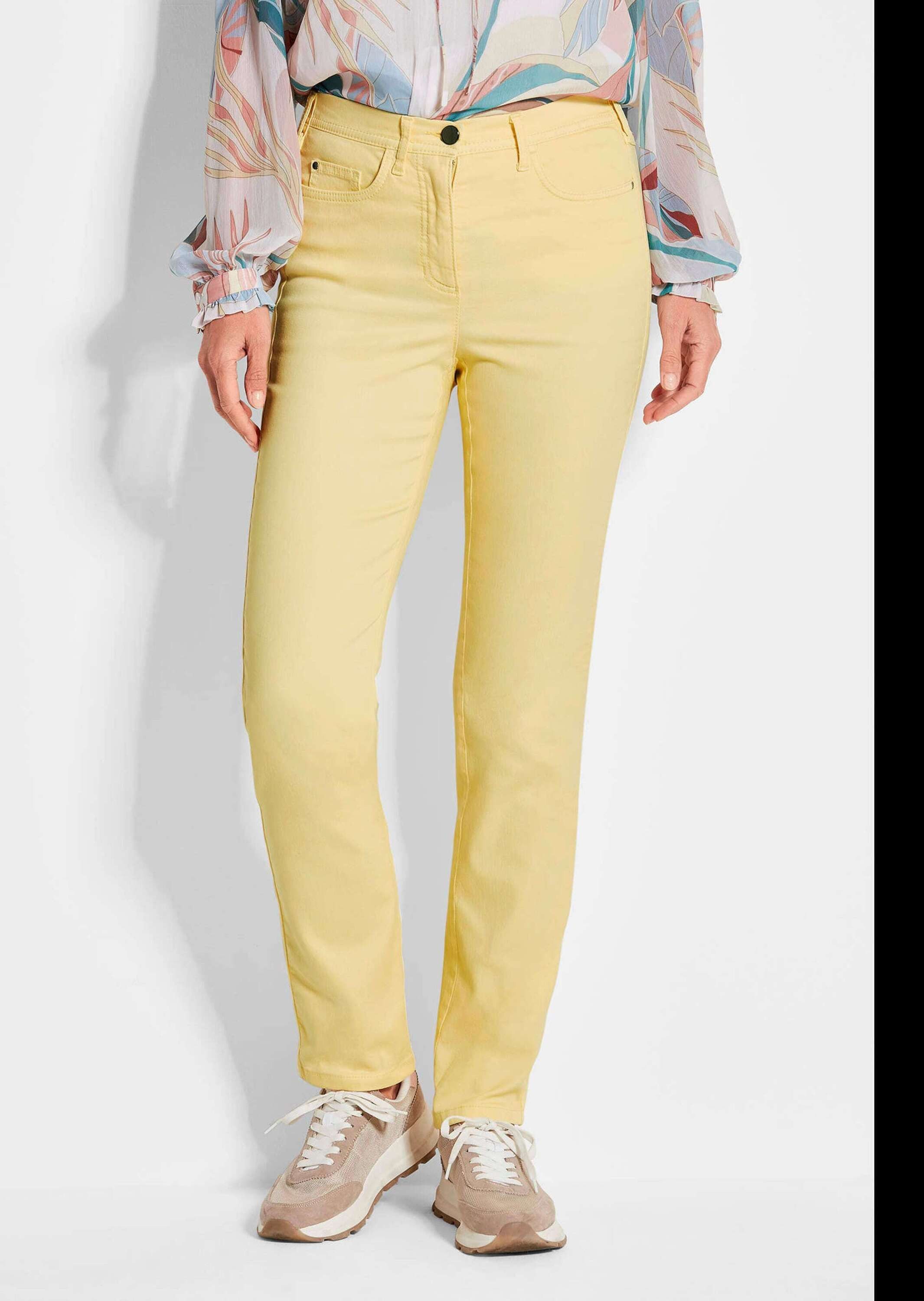 GOLDNER Bequeme Jeans Kurzgröße: Bequeme 5-Pocket-Jeans mit langem Bein, schmaler Sitz