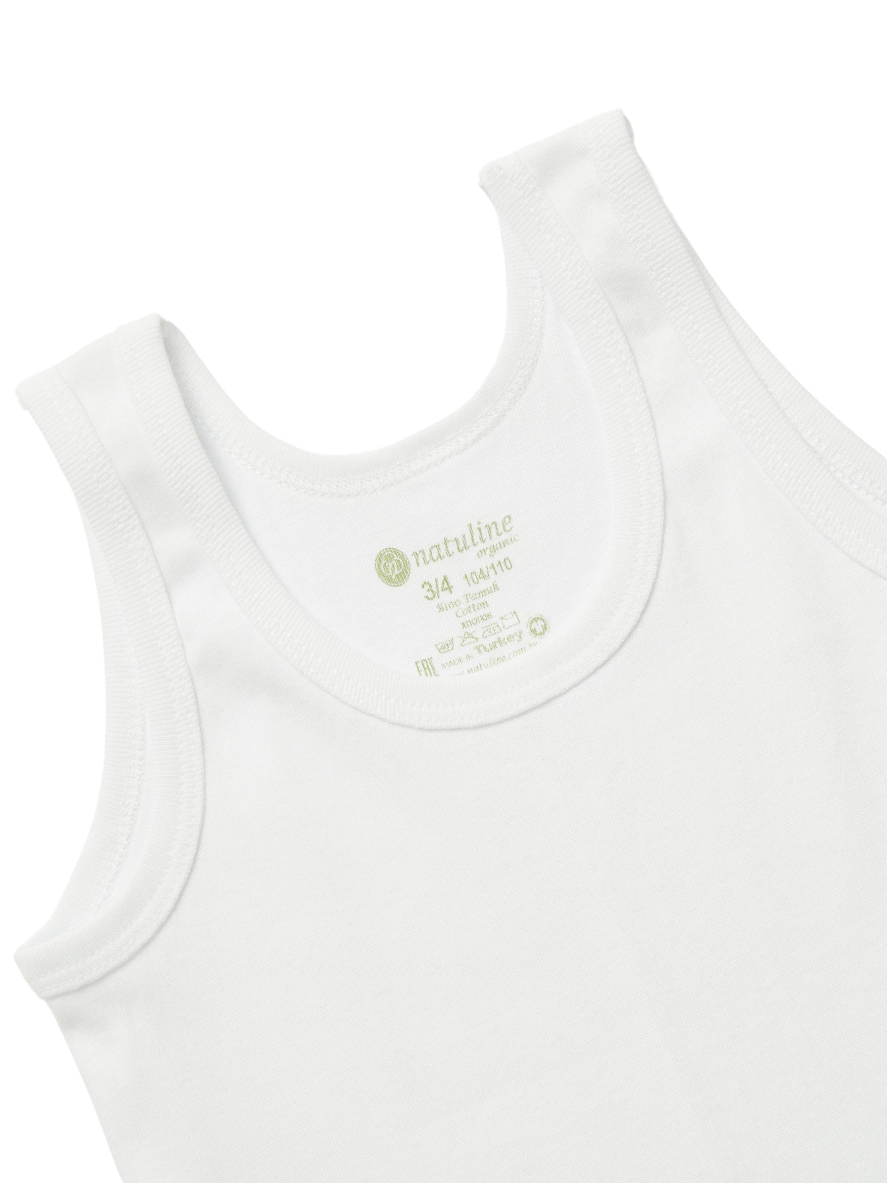natuline Unterhemd 3er-Pack für Kinder Jungen Weiß Feinripp-Qualität 100% Baumwolle (Set, 3-St., 3er-Pack) Achselshirt aus reiner Baumwolle, Rundstrickverfahren
