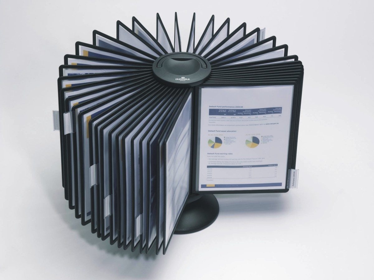 DURABLE Fächermappe Sichttafeldrehständer Sherpa Display System carousel 40 schwarz