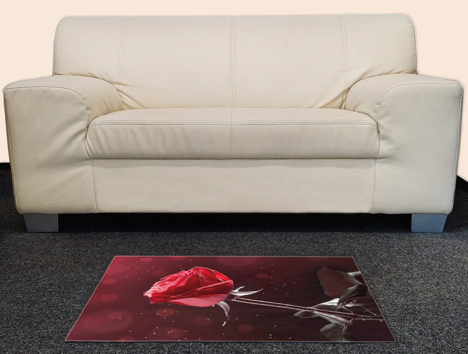 Wallario Teppich Rote Rose Single, rechteckig, günstig online kaufen