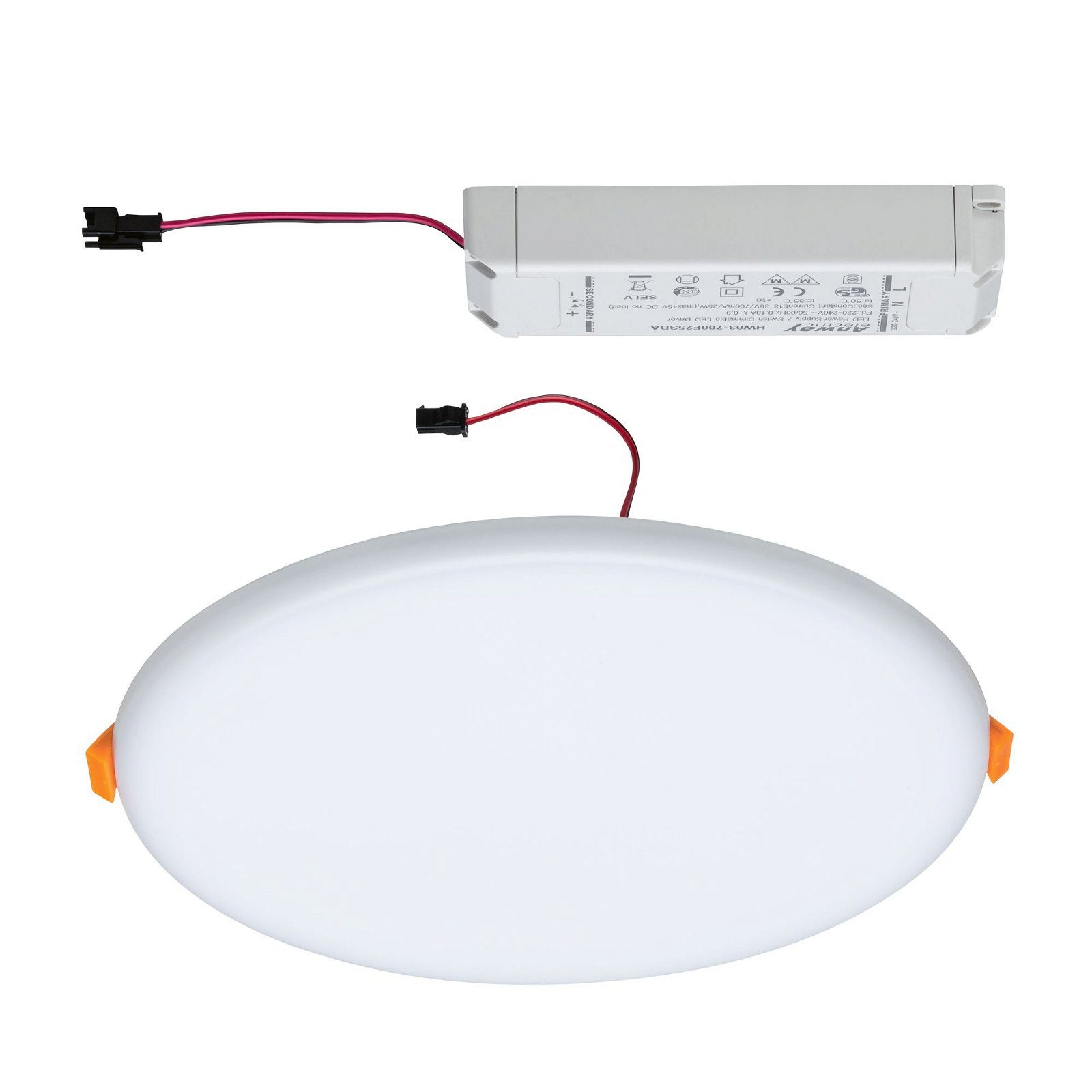 Paulmann LED Einbauleuchte VariFit Veluna IP44 rund 215mm 21W 1650lm 3000K Satin 3-Step-Dim, LED fest integriert, Warmweiß, Einbaupanel, dimmbar