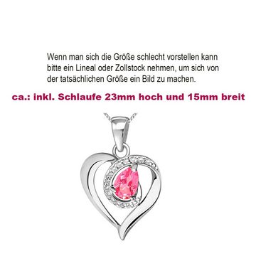 Limana Herzkette Damen echter Edelstein äthiopischer opal pink 925 Sterling Silber Herz (inkl. Geschenkdose), Anhänger Herzanhänger Geschenkidee Liebe