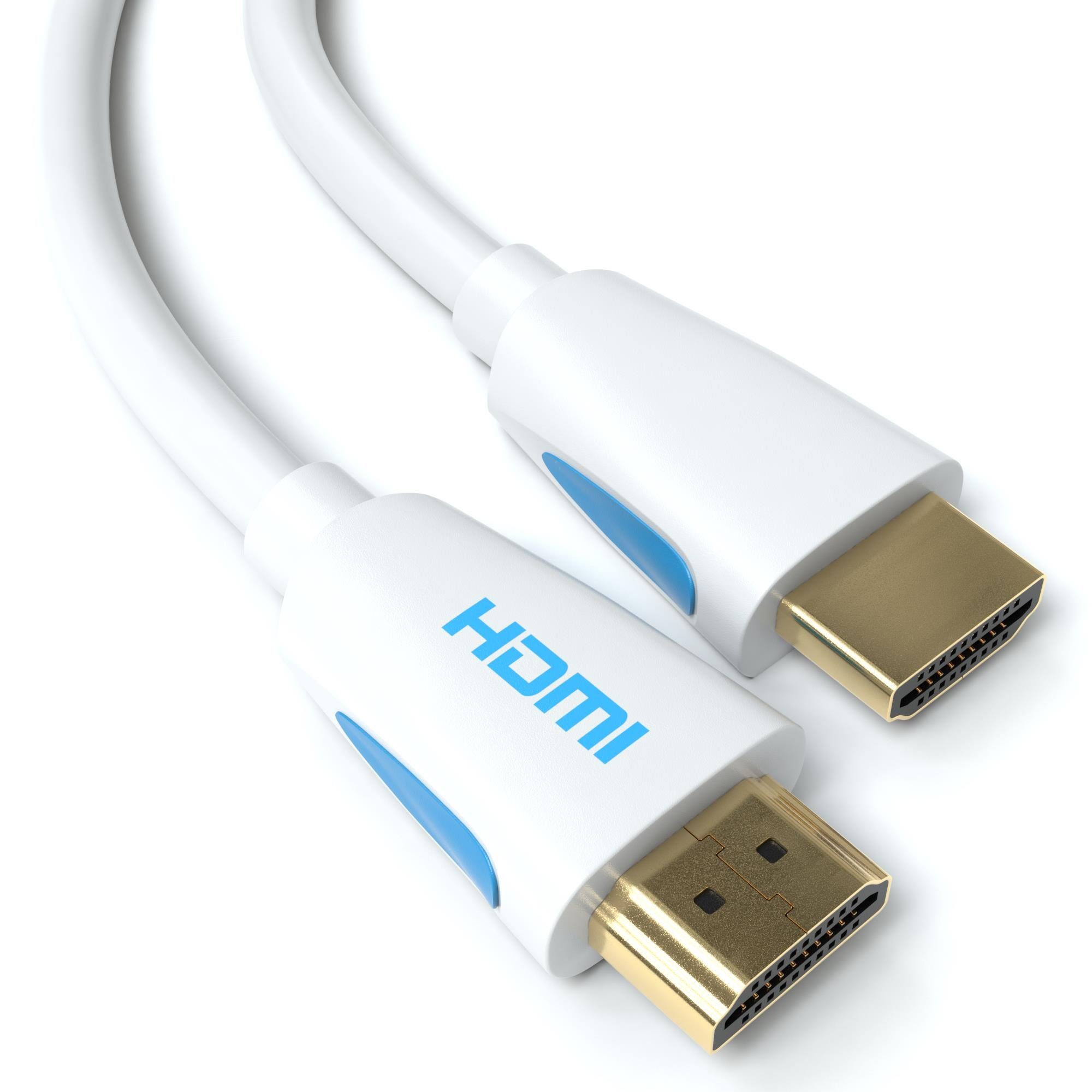 JAMEGA HDMI 2.0 Електричний провід Weiß High-Speed 3D Ethernet Full HD 4K UHD für PS4 Кабель hdmi, HDMI 2.0, HDMI Typ-A-Stecker auf HDMI Typ-A-Stecker (100 cm)
