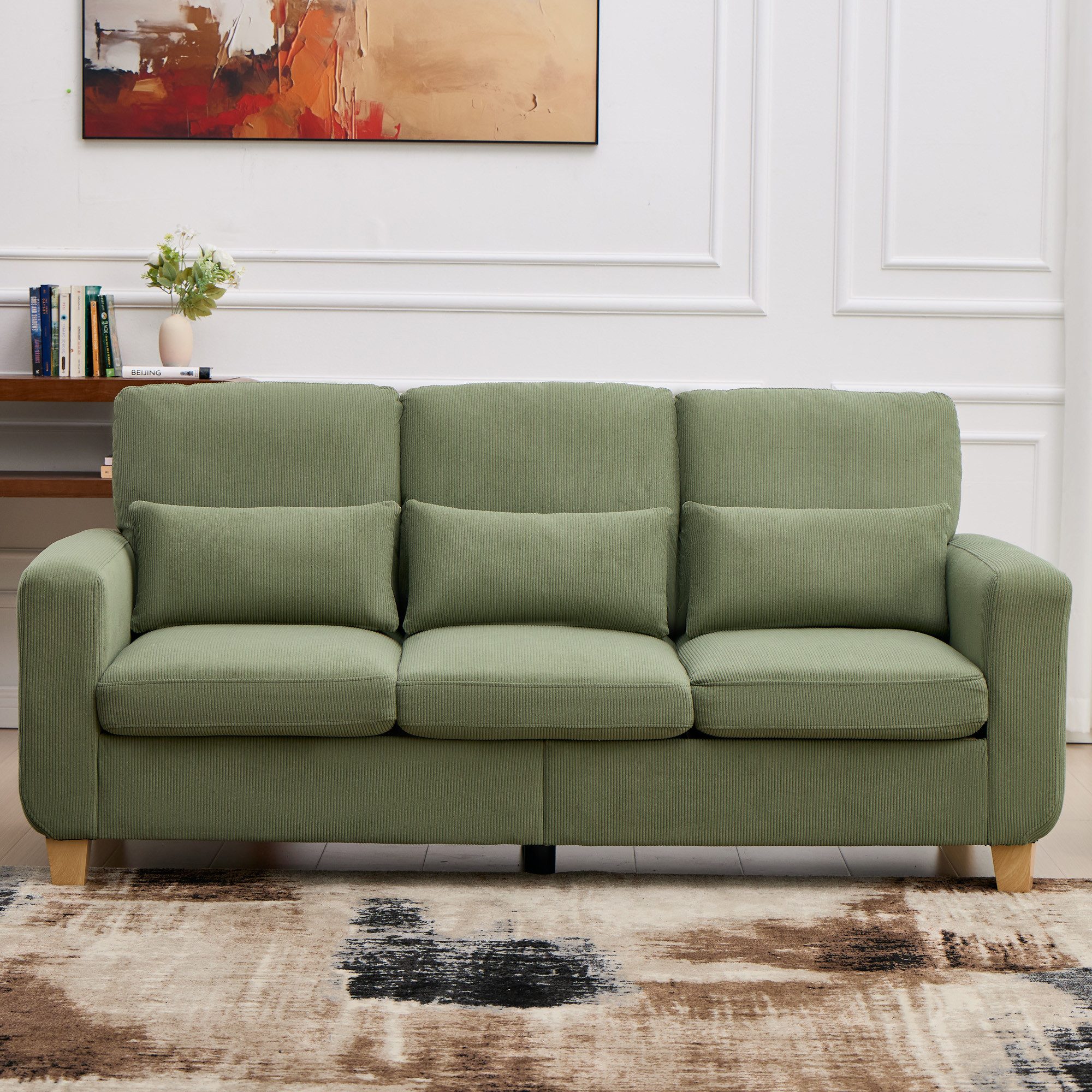 CANMOV 3-Sitzer Canmov 2&3 Sitzer Sofa, Couch mit Seitentasche & Kissen, Wohnzimmer, kleines sofa, schlafsofa dauerschläfer, 176cm Breite, couch