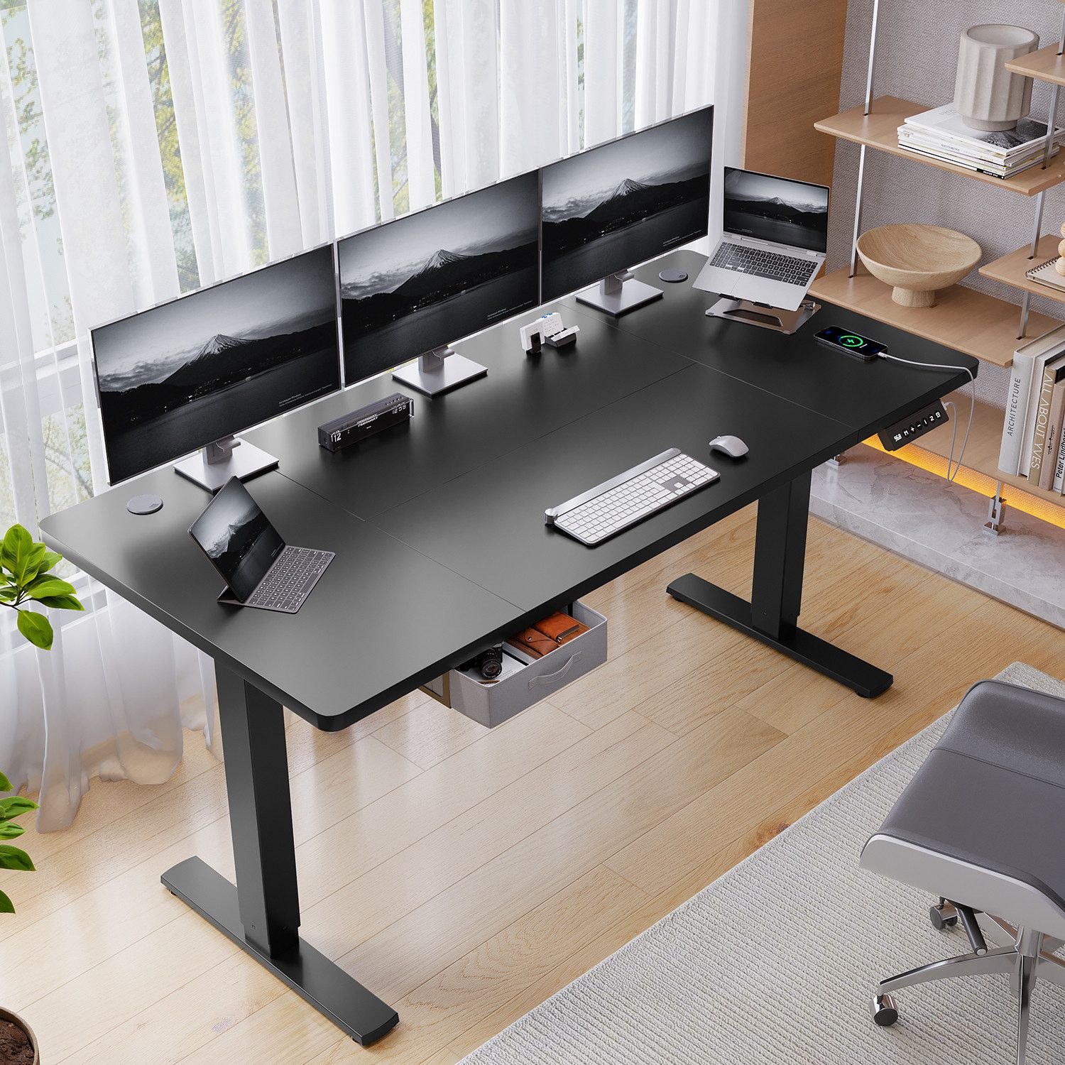 HOMALL Schreibtisch mit Memory-Funktion, höhenverstellbar, breitere Tischpl günstig online kaufen