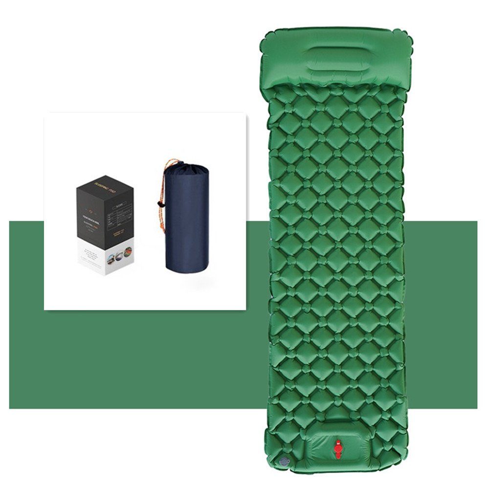 Packmaß - Isomatte Luftmatratze Ultraleicht Aufblasen,Kopfkissen mit Automatisches, Isomatte Camping,Outdoor,Camping Aufblasbare XDeer - green (700g) &