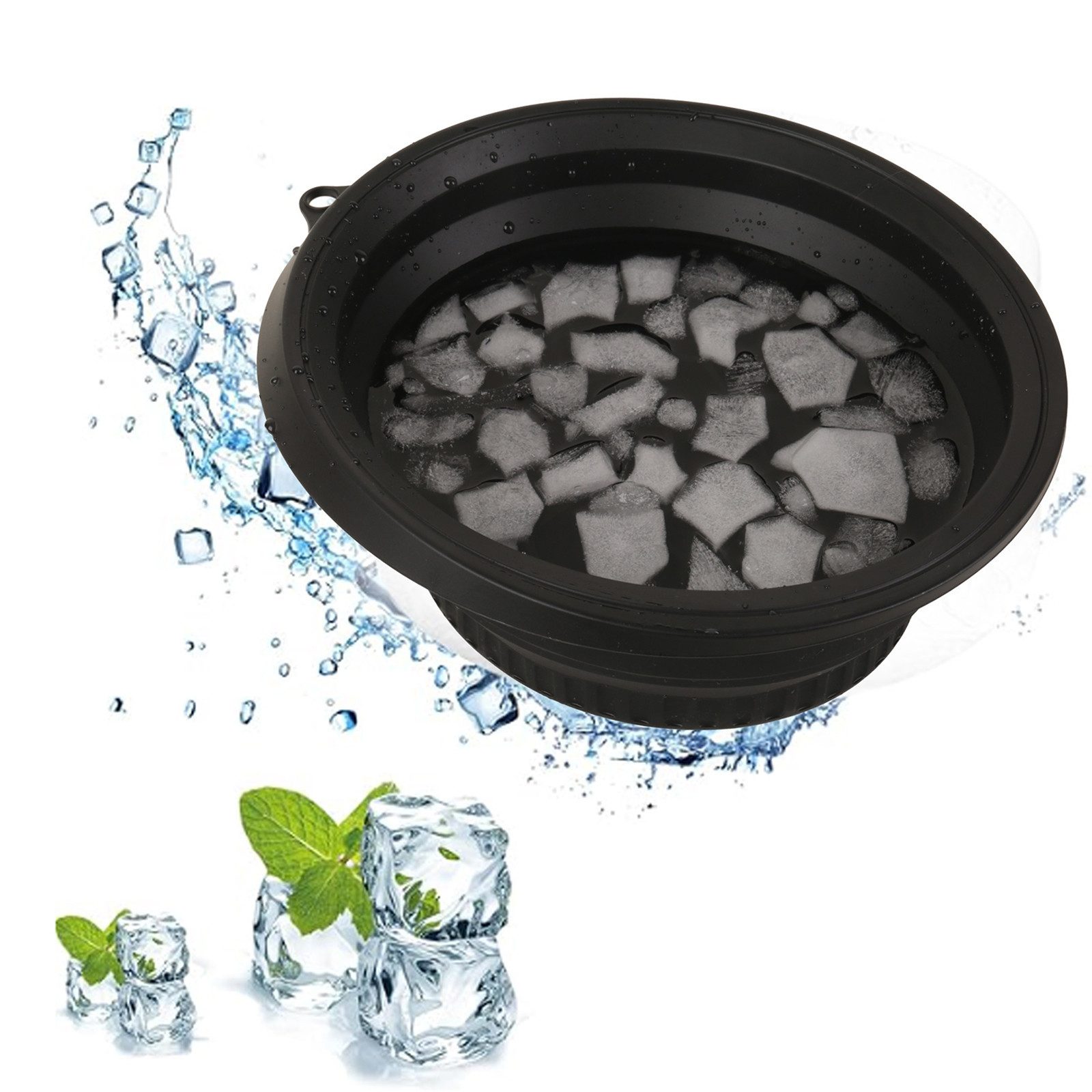 OKWISH Waschschüssel Gesichtseisbad Waschtische Faltbar mit Eingebauter Eiswürfelschale (Wiederverwendbar Silikon Tragbare Раковины, 1-St., Silicone Gesichts Eisbad Schüssel mit Haken), für Schwellungserleichterung lindern Haut