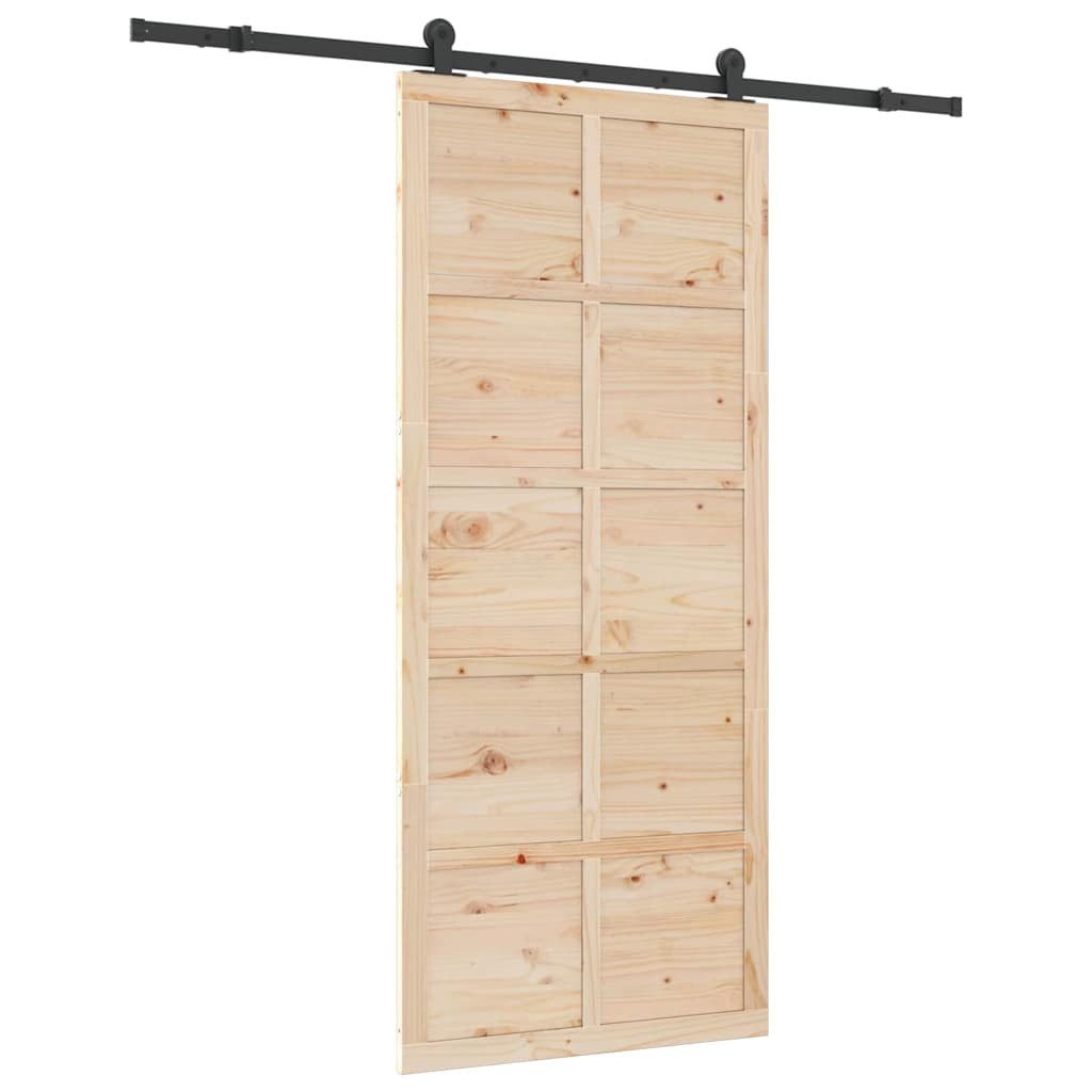 vidaXL Schiebetür Schiebetür Braun 80 x 208 cm Massivholz Kiefer (1-St)