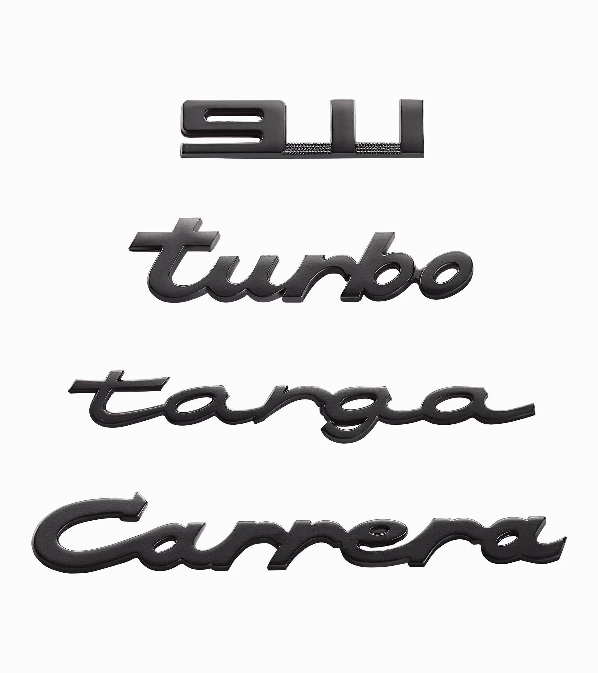 Porsche Deko-Schriftzug Metall Magnete 4er Set Schriftzug 911 Carrera Turbo Targa