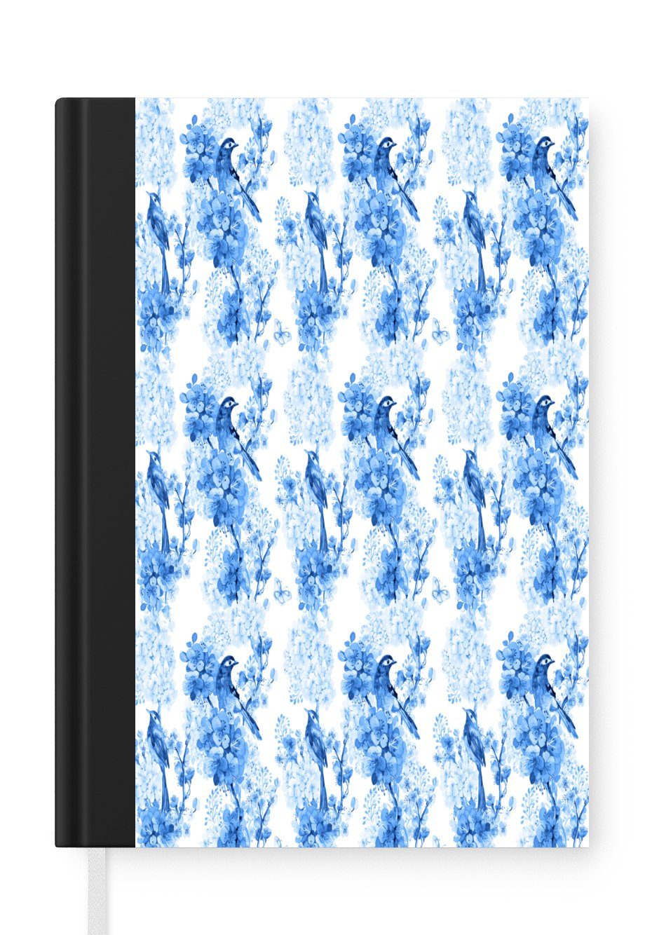 MuchoWow Notizbuch Blumen - Blüte - Collage - Blau, Journal, Merkzettel, Tagebuch, Notizheft, A5, 98 Seiten, Haushaltsbuch