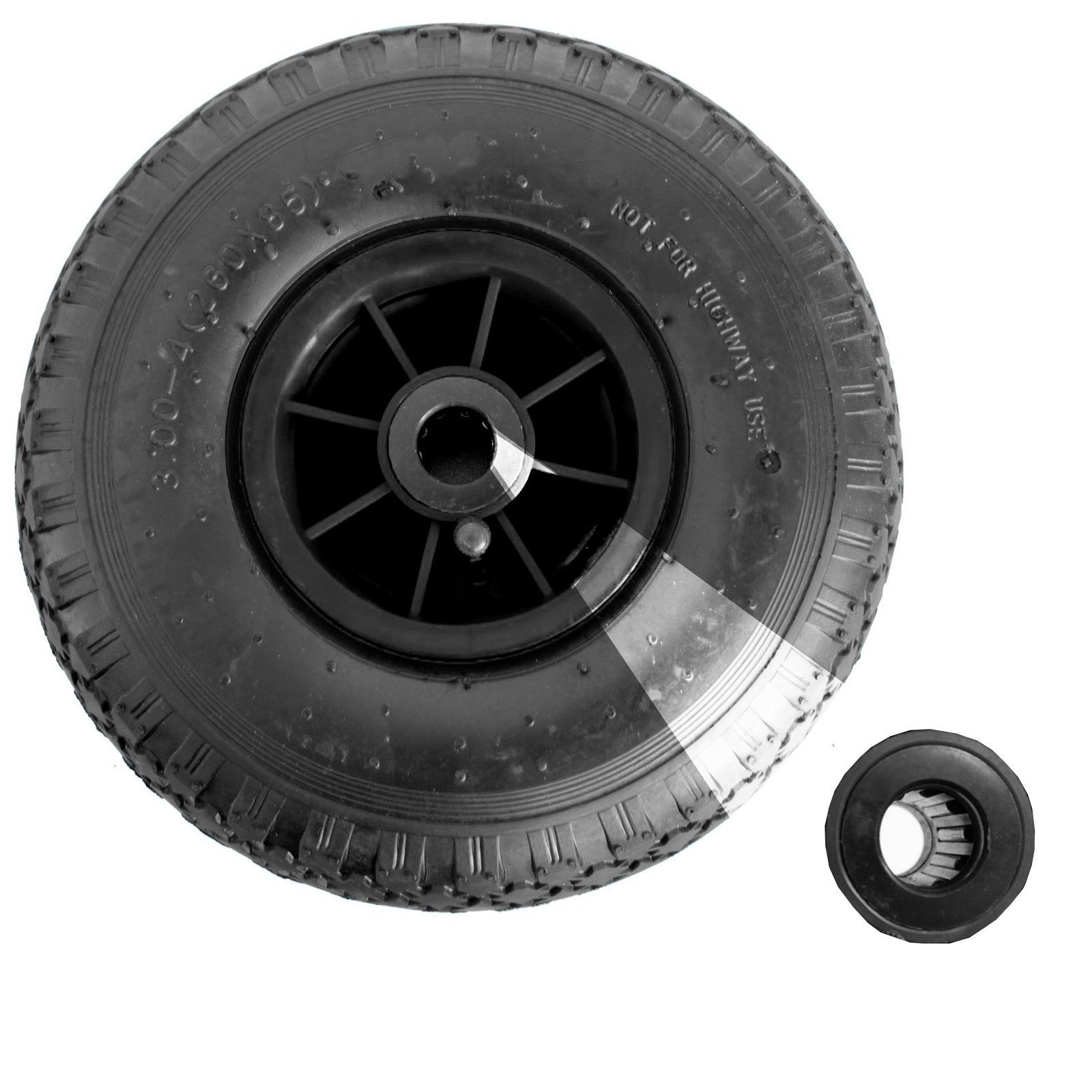 TRUTZHOLM Sackkarren-Rad Luftrad 260x85 mm zentrierte Nabe Ø 20 mm schwarz robustes 4 PR Gewebe