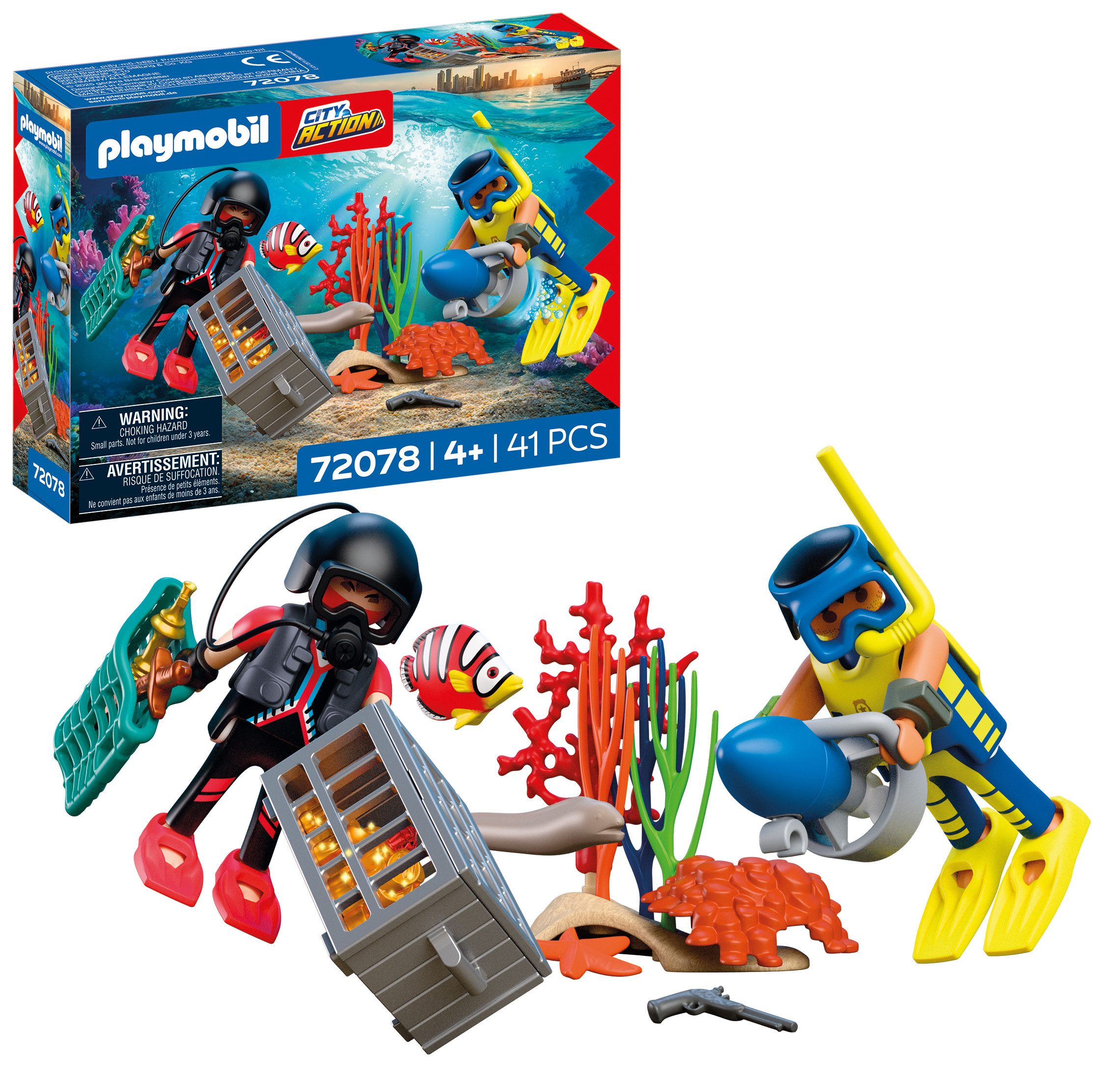 Playmobil® Polizeitaucher mit Schatz (72078), City Action Konstruktions-Spi günstig online kaufen