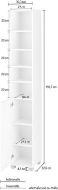Schildmeyer Hochschrank Mobes Breite/Höhe: 30,3/193,7 cm, Tür beidseitig montierbar, Regalfächer