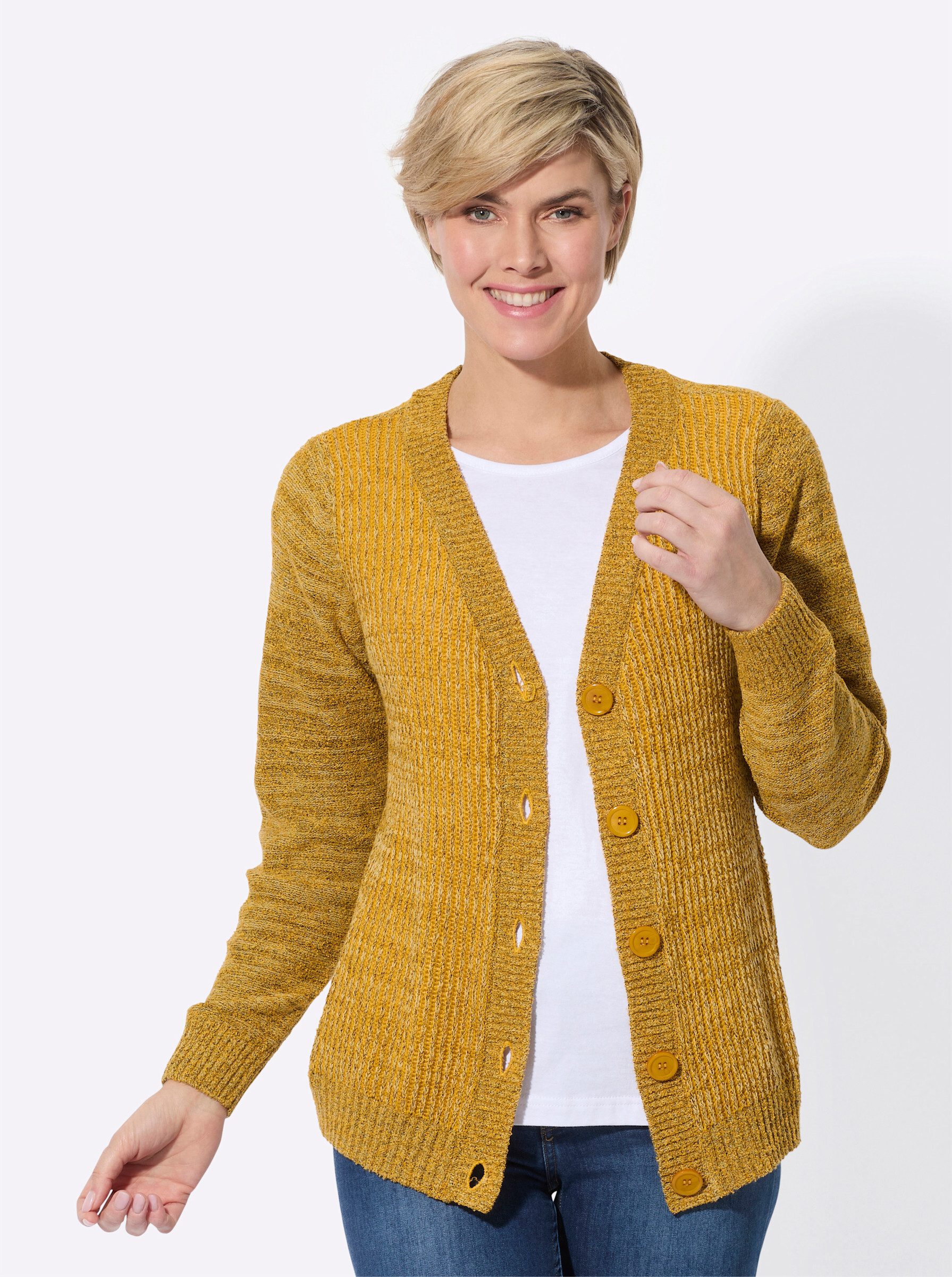 Strickjacke Strickjacke Langarm Bouclé