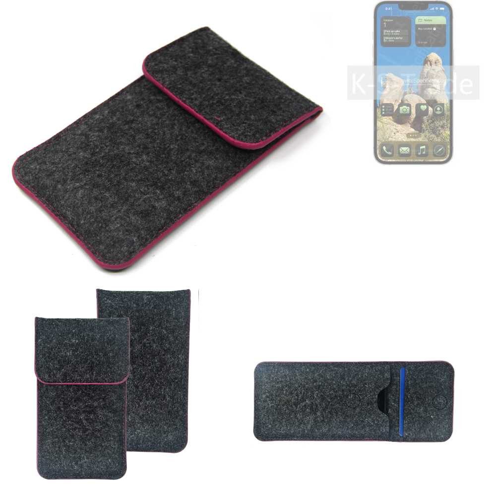 K-S-Trade Handyhülle für Apple iPhone 16e, Handy Schutz Hülle Schutzhülle Handyhülle Filztasche Pouch