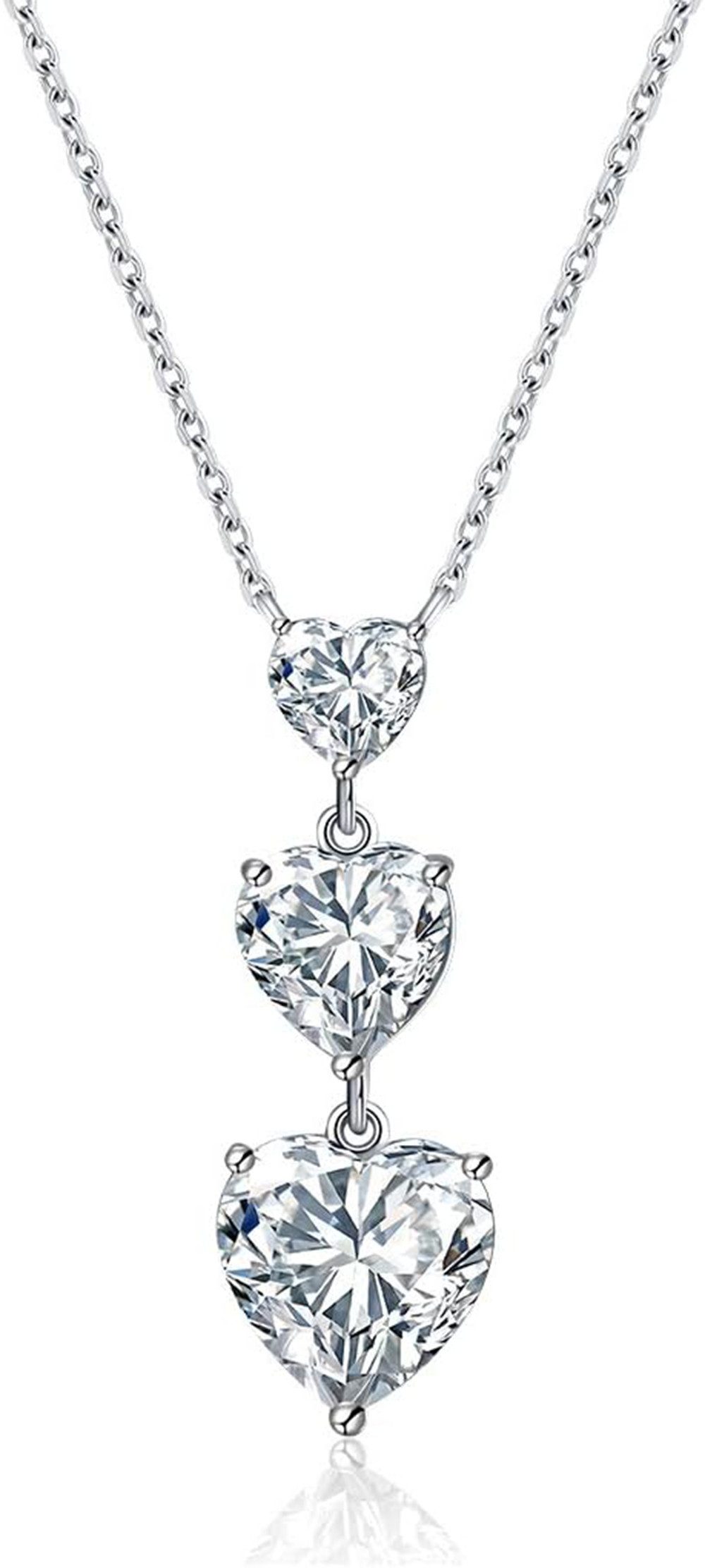 Kette mit Anhänger 1ct,D Halskette damen,Diamond,halskette mädchen,Anhänger-Halskette