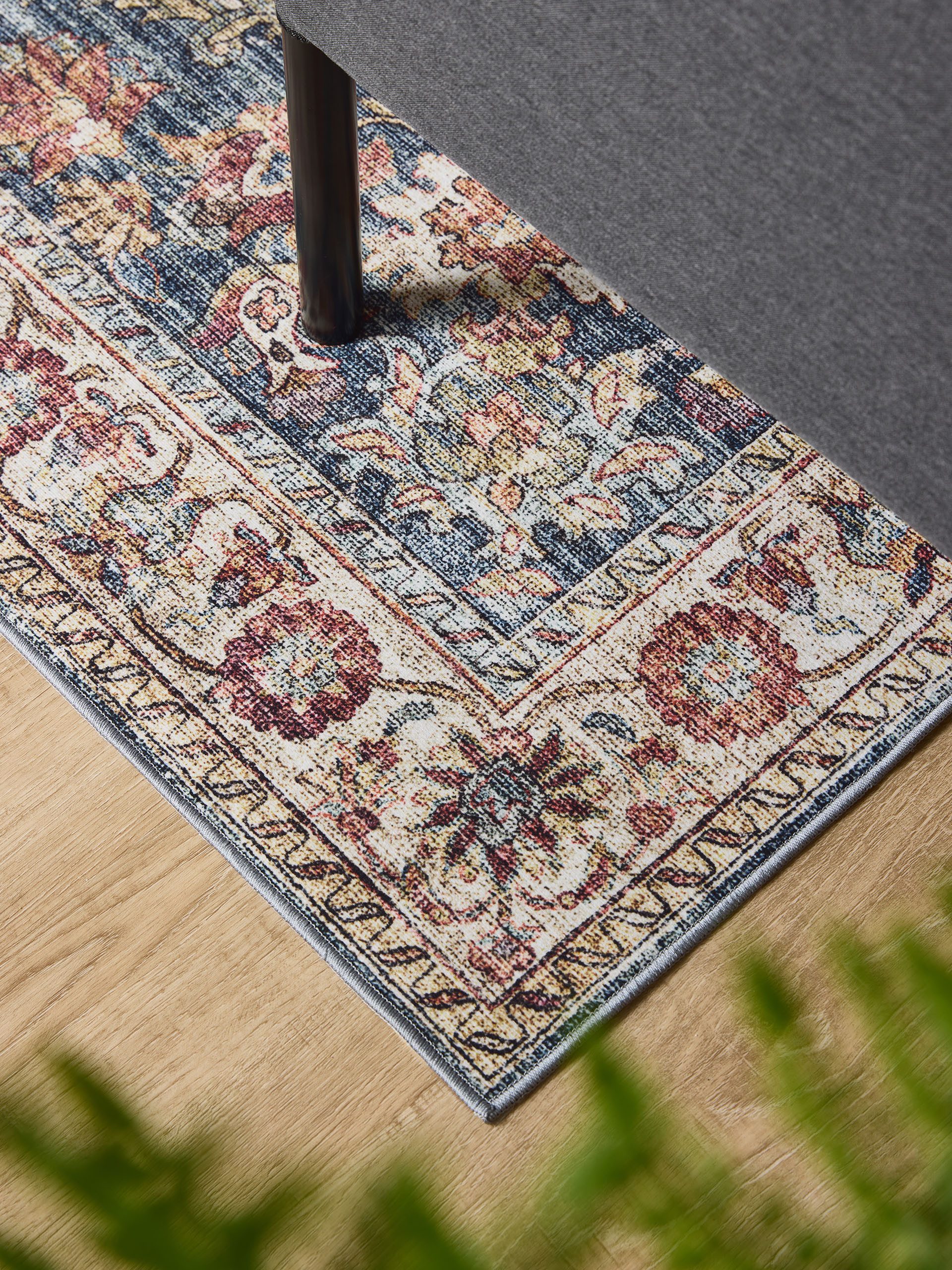Interiyou Teppich Gent, Rechteckig, Höhe: 5 mm, Vintage Kurzflor für Wohnzimmer, Schlafzimmer, waschbar, pflegeleicht