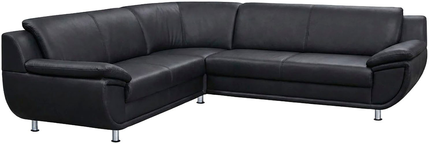 TRENDMANUFAKTUR Ecksofa Rondo wahlweise mit Schlaffunktion, bequeme Armlehnen, L-Form, wahlw.mit Federkern, Füße chromfarben, Unser Dauertiefpreis