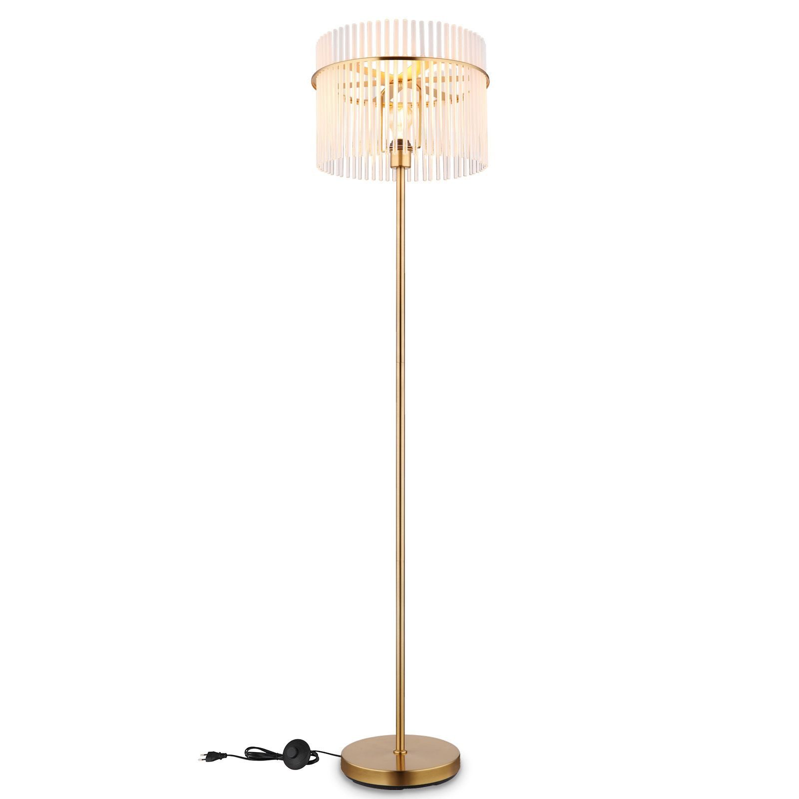 Stehlampe Stehlampe Wohnzimmer Kristalle Stehleuchte Schlafzimmer Gold mit LED