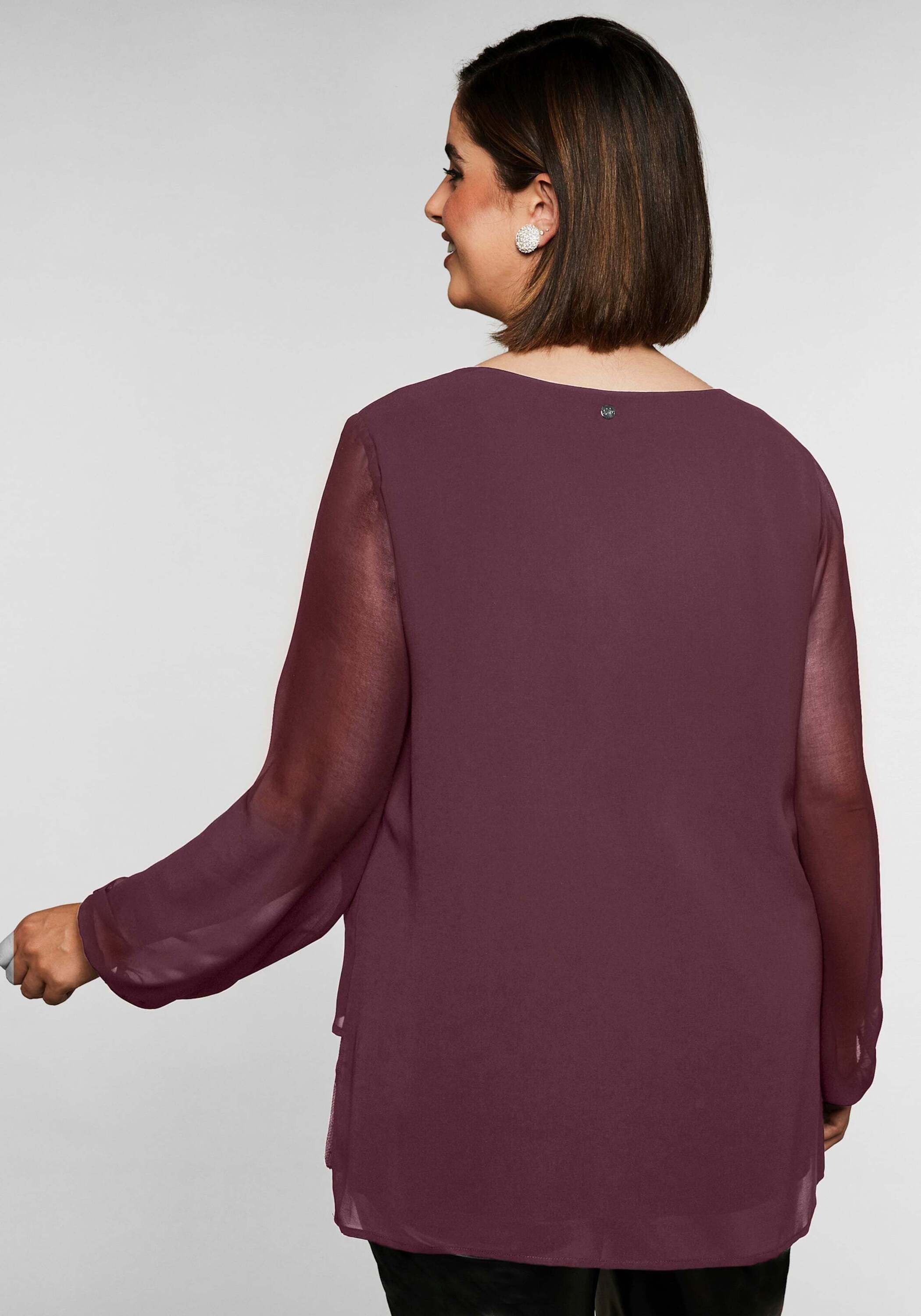 Sheego Klassische Bluse Tunika Langarm