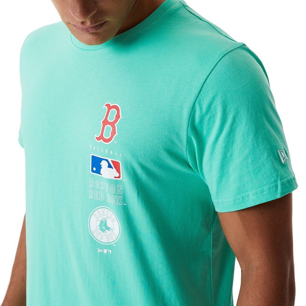 New MLB STACK LOGO Red Era Boston Print-Shirt Sox