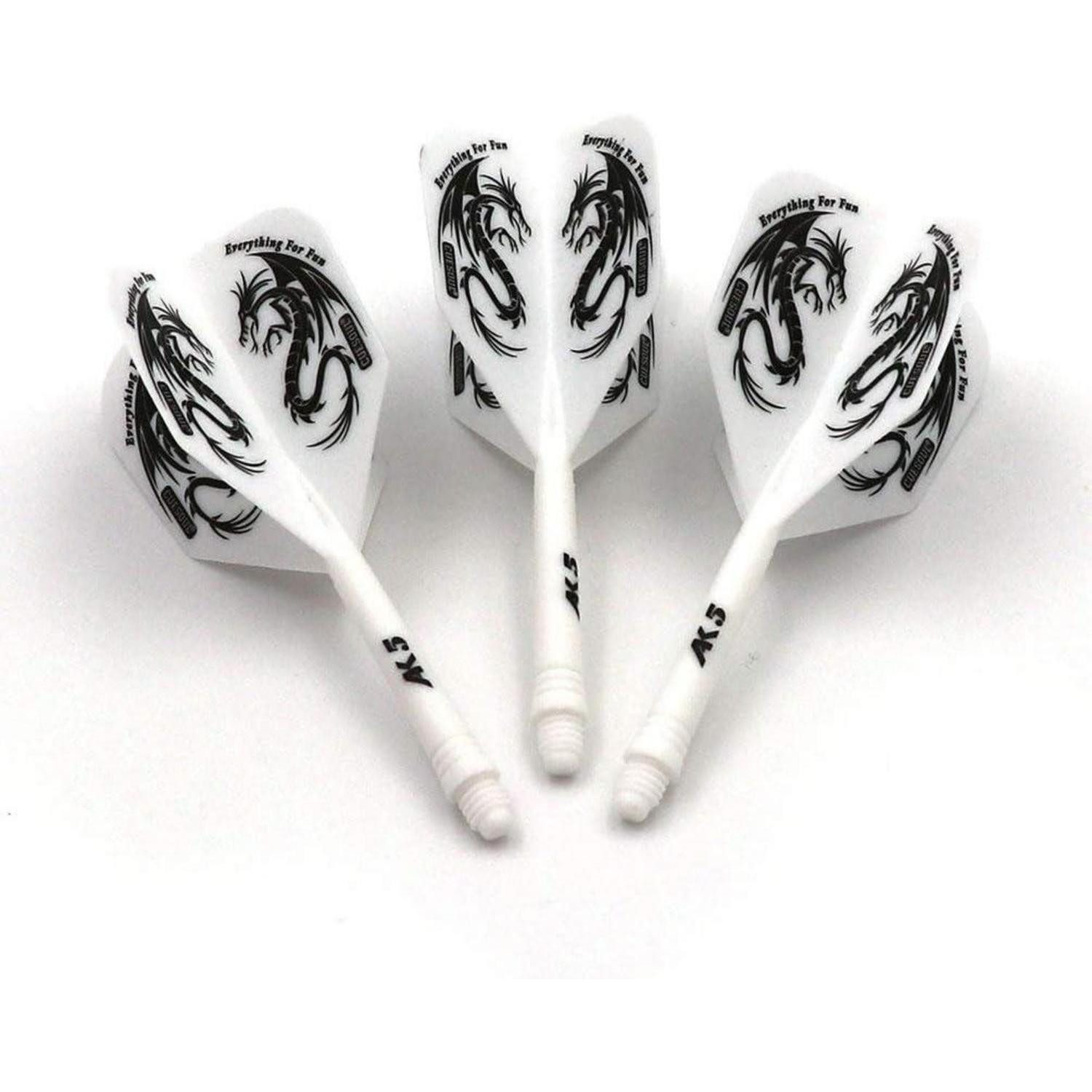 LuxusKollektion Pfeilschaft Dartschäfte Dartflights Farben Muster S Weiß Drachen CSAK-5JL2-S