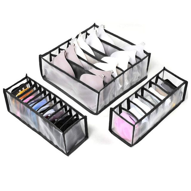 Jormftte Schubladeneinsatz “Unterwäsche-Organizer-Schublade, 3 Packungen, faltbare Unterwäsche-Schublade, Organizer, Trennwand, Aufbewahrungsbox für Kleidung”
