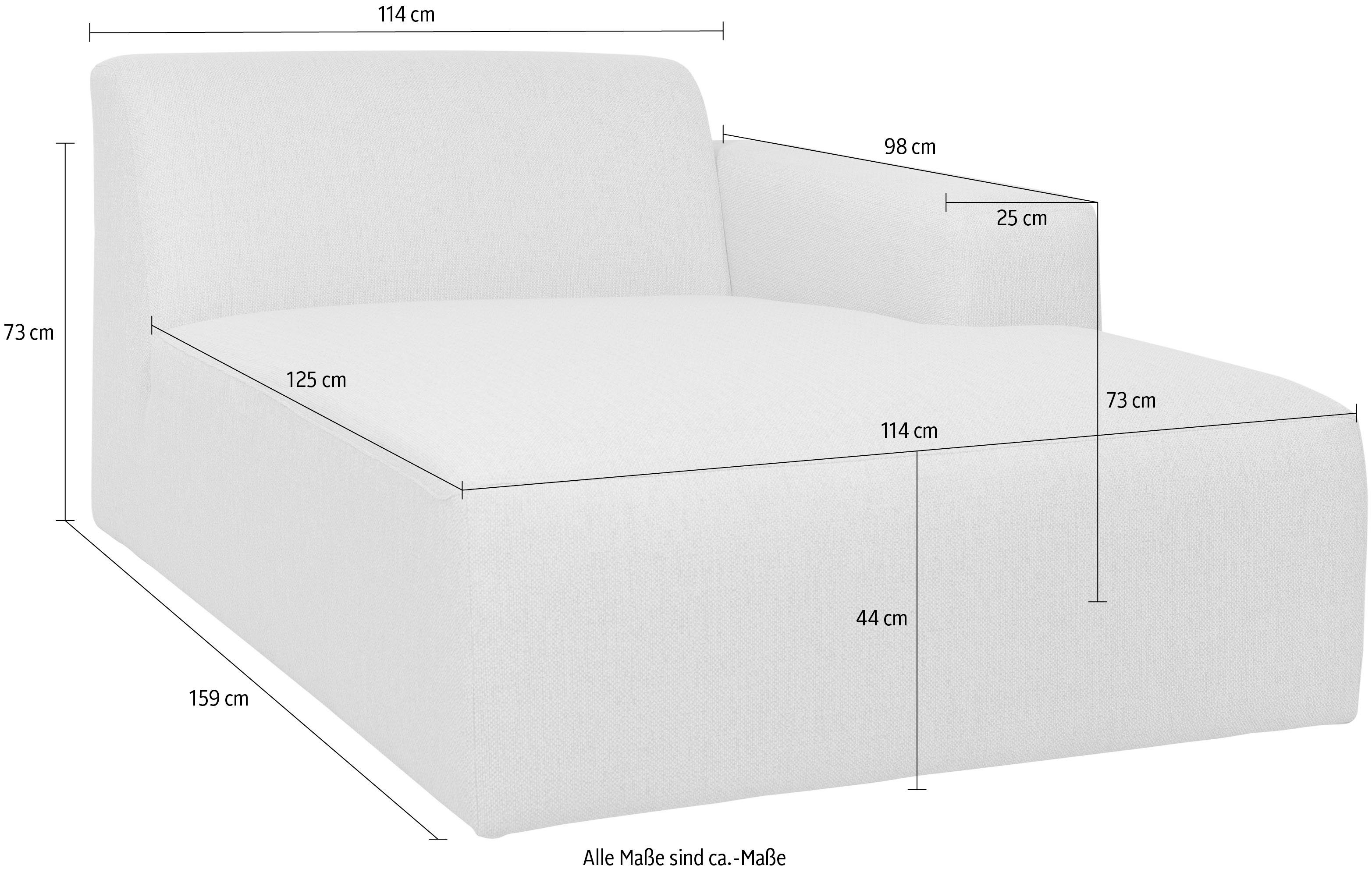 warm Proportionen angenehmer grey Komfort, Koa, INOSIGN Recamiere schöne