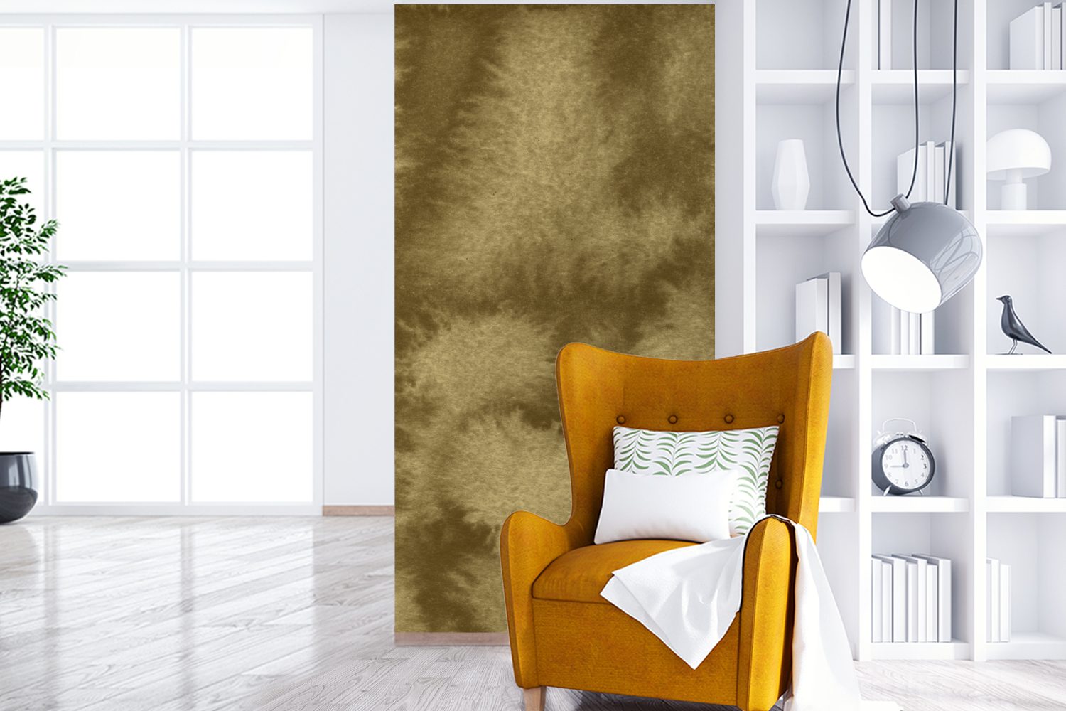 St), Küche, Fototapete (2 Matt, Farbe Fototapete - Gold bedruckt, Schlafzimmer MuchoWow Abstrakt, für Wohnzimmer Vliestapete -