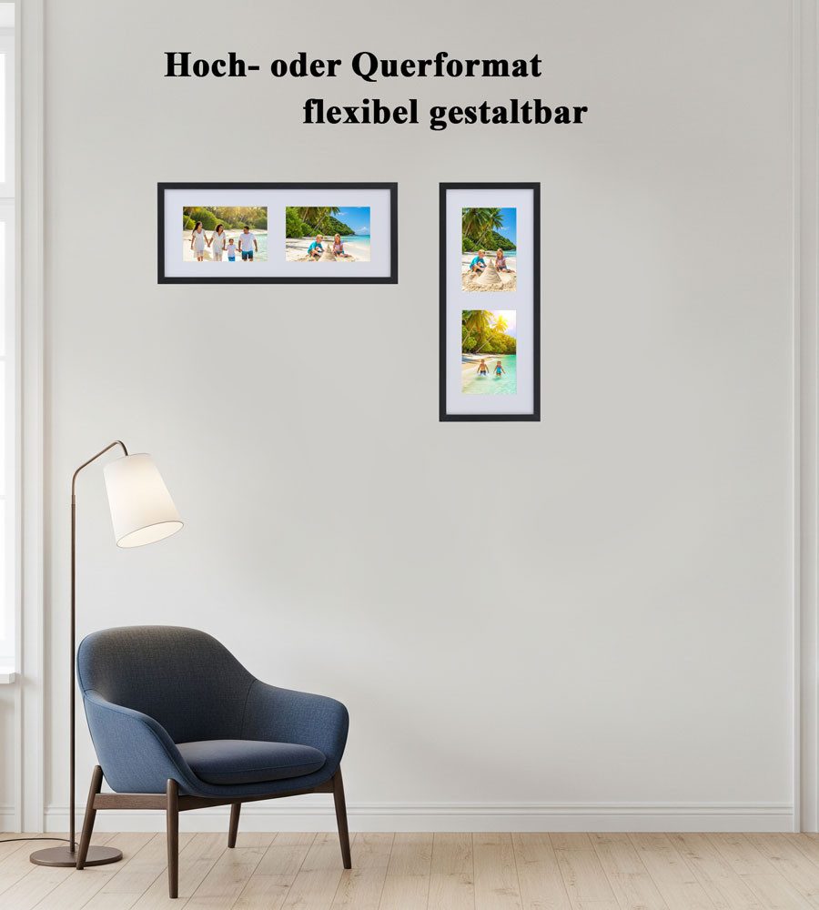 IDEAL TREND Bilderrahmen Multiframe Collage Bilderrahmen Holz Fotos Massivh günstig online kaufen