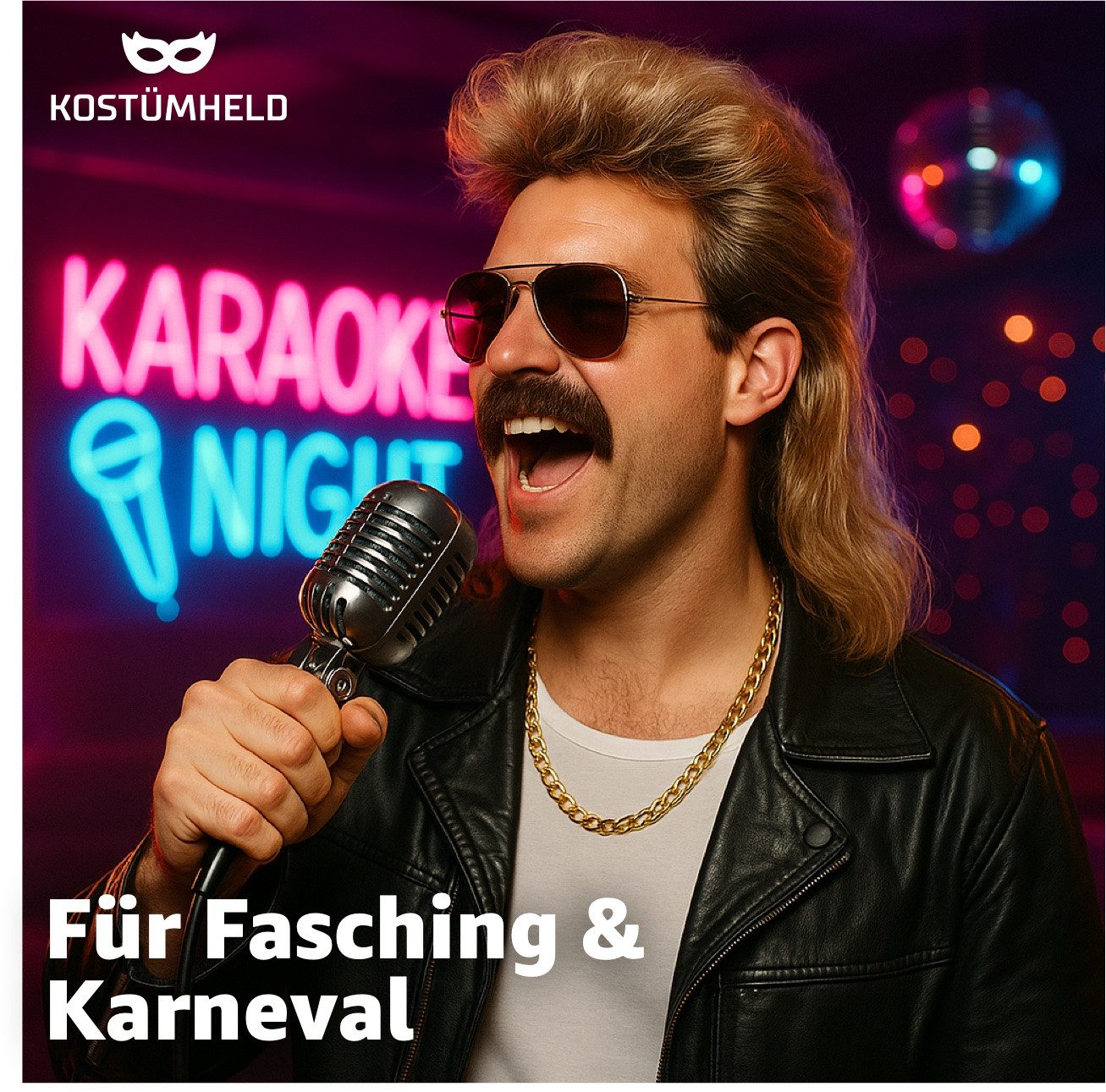 TK Gruppe Kostüm Vokuhila Perücke – 80er-Jahre Kultperücke für Fasching & Karneval