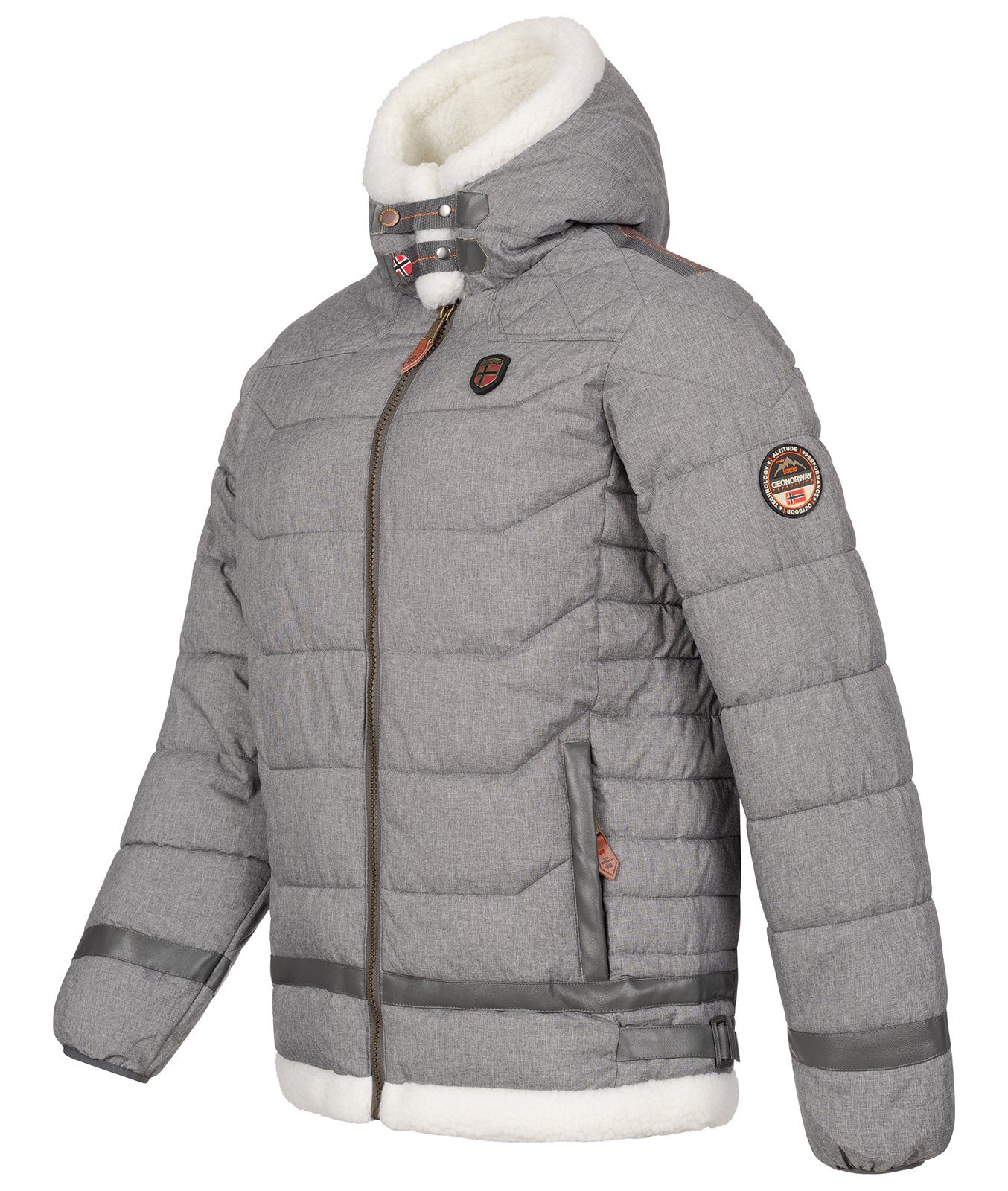 Geo Norway Winterjacke Herren Winterjacke Teddyfell-Kapuze günstig online kaufen