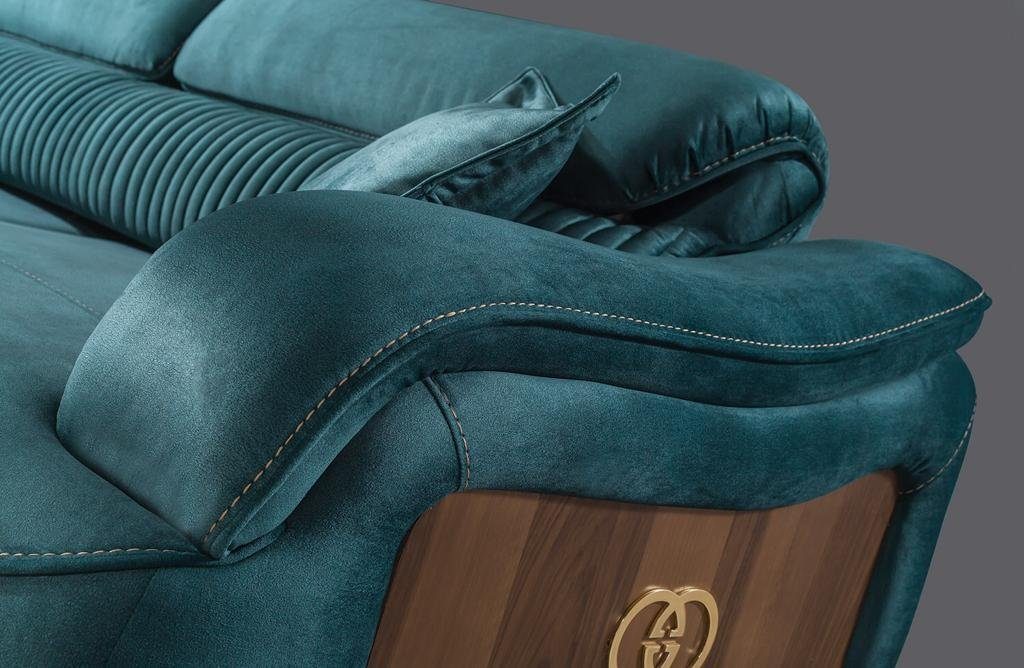 Luxus Made Europa Sitzer Sofa Couch Teile, 1 JVmoebel in Gepolsterte Dreisitzer Sofa Textil, 3 Sofas Couches