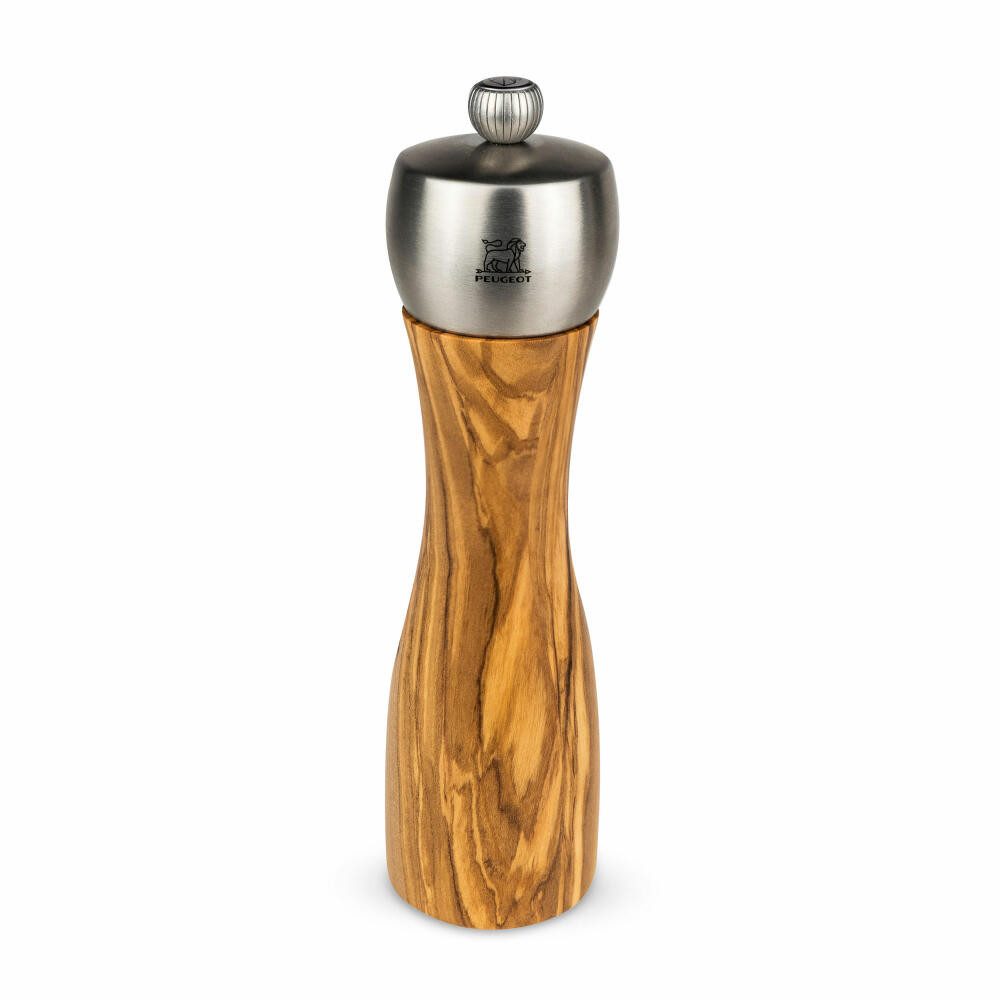 PEUGEOT Pfeffermühle FIDJI 20cm Edelstahl Olivenholz Natur Stahlmahlwe Manuell Manuell