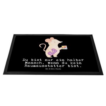 Fußmatte Raumausstatter mit Herz - Schwarz - Geschenk, Haustürmatte, Firma, Da, Mr. & Mrs. Panda, Höhe: 0.6 mm