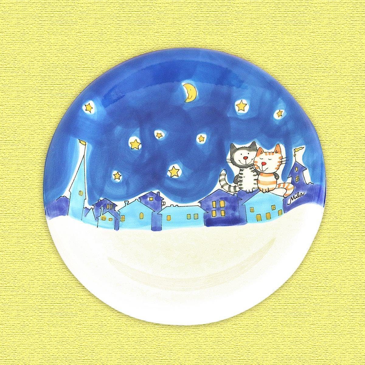 Mila Teller Mila Keramik-Teller, NachtKatzen, (1 St)