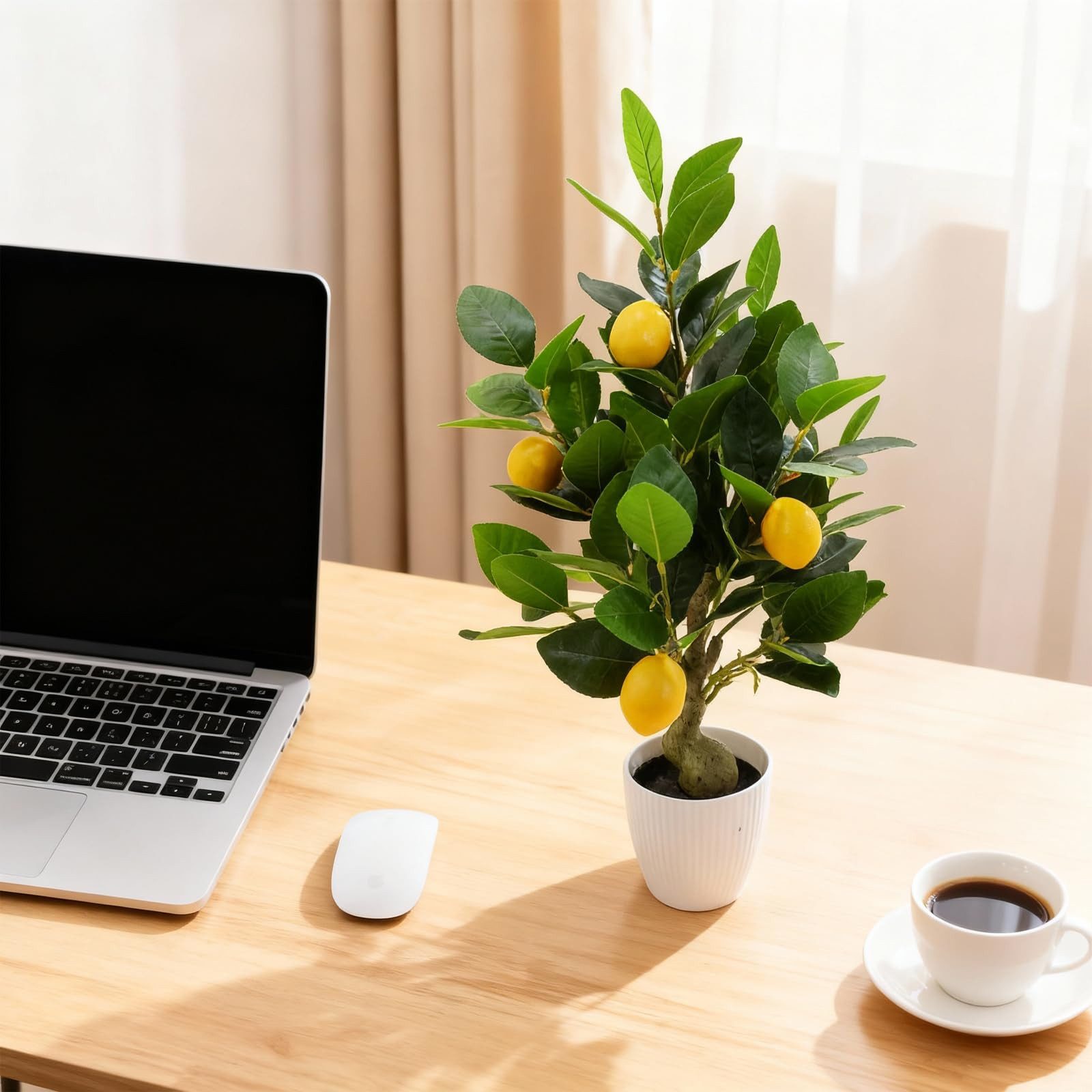 GarveeMore Kübelpflanzen 20 cm künstlicher Obstbaum, 2 Stück