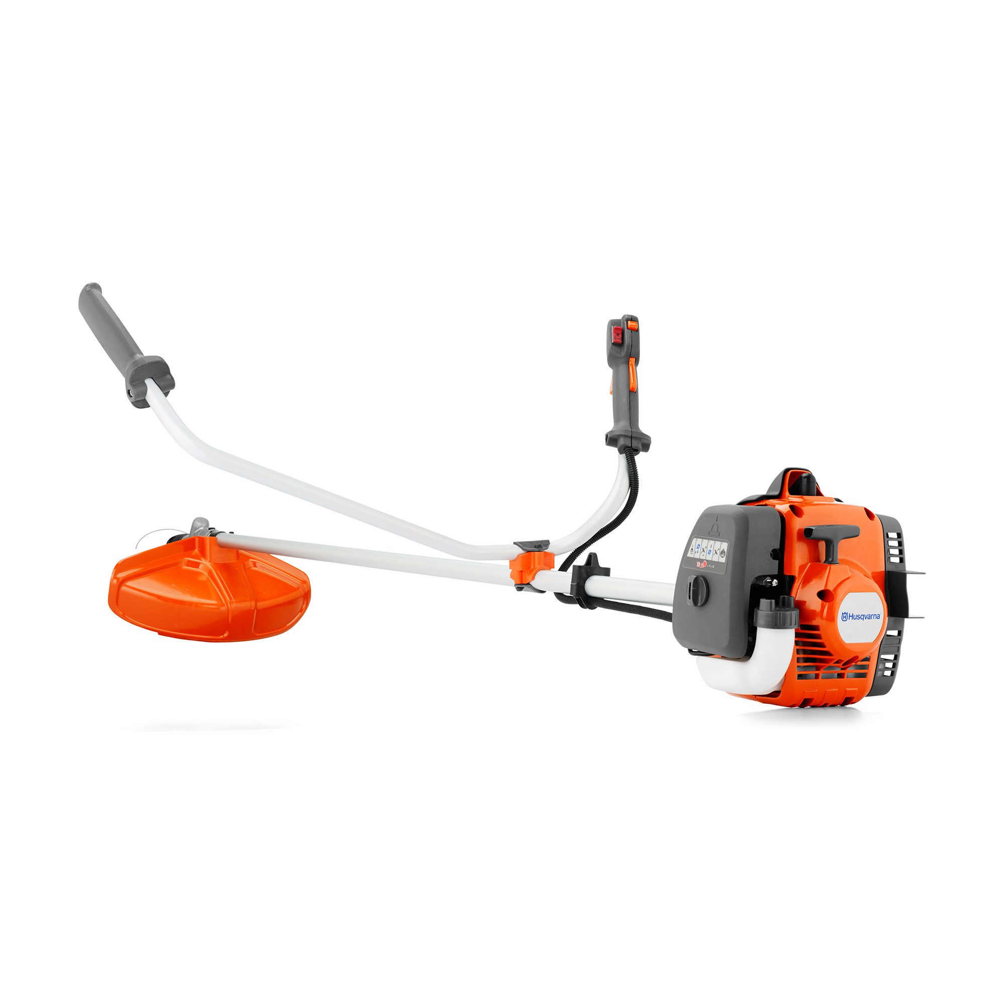 Husqvarna Benzin-Motorsense 129R, 27,6-cm³-X-Torq®-Motor, 43 cm Schnittbreite, Bullhorn-Griff