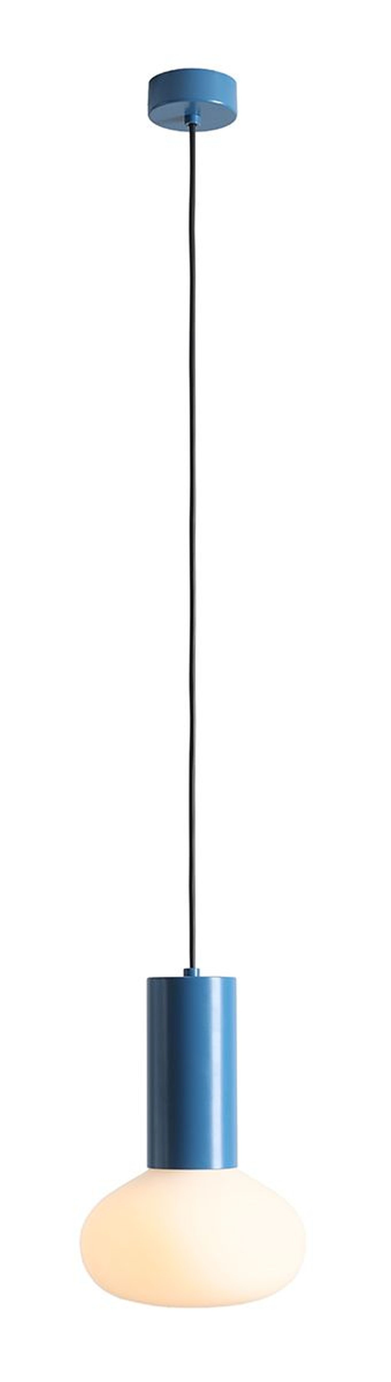 Licht-Erlebnisse Pendelleuchte ERAL, Metall Glas E14 rund Ø 19 cm H: max. 250 cm Blau Weiß Modern