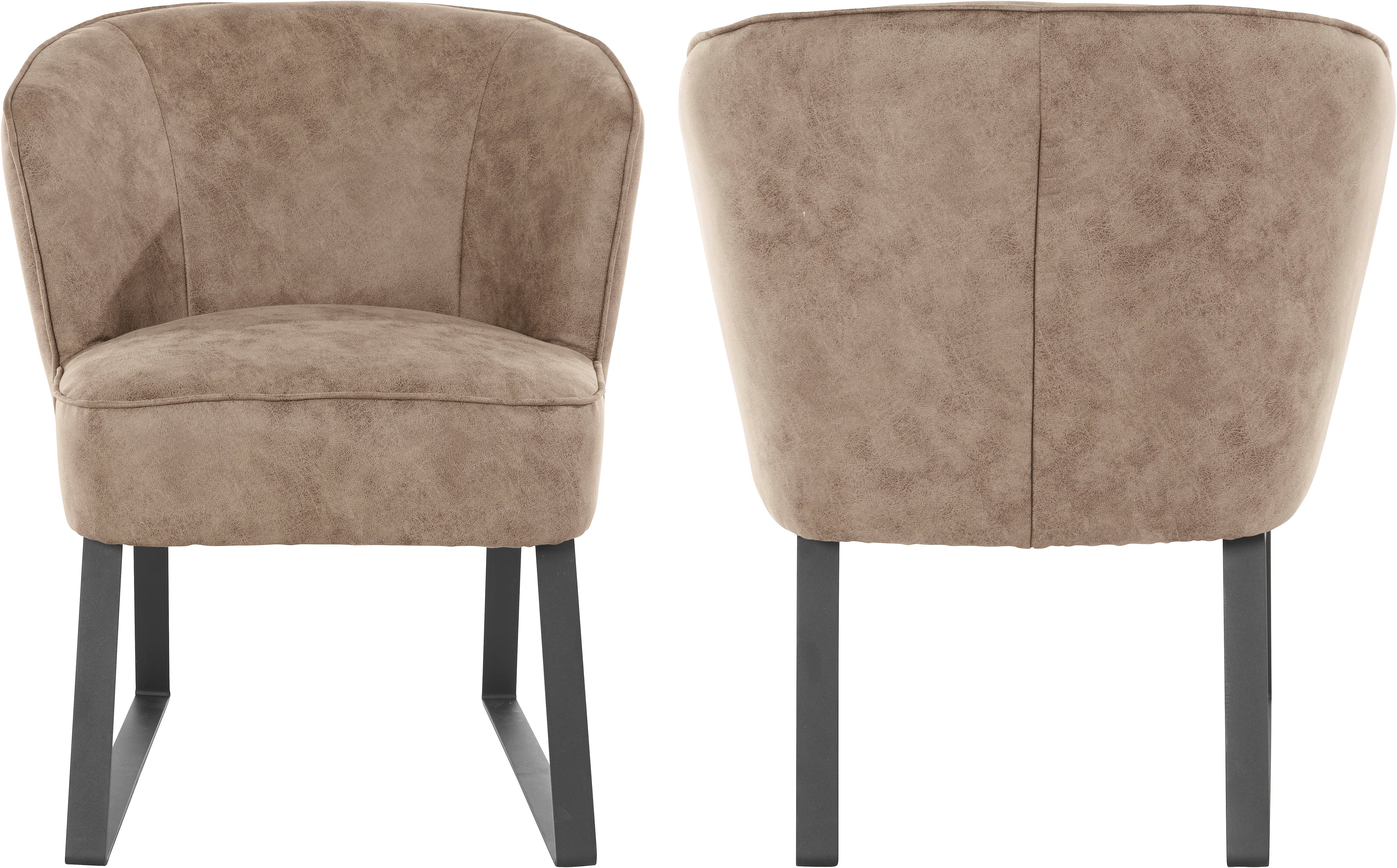 Sessel exxpo - 1 und verschiedenen Qualitäten, in Americano, fashion mit Keder Stck. Metallfüßen, sofa Bezug