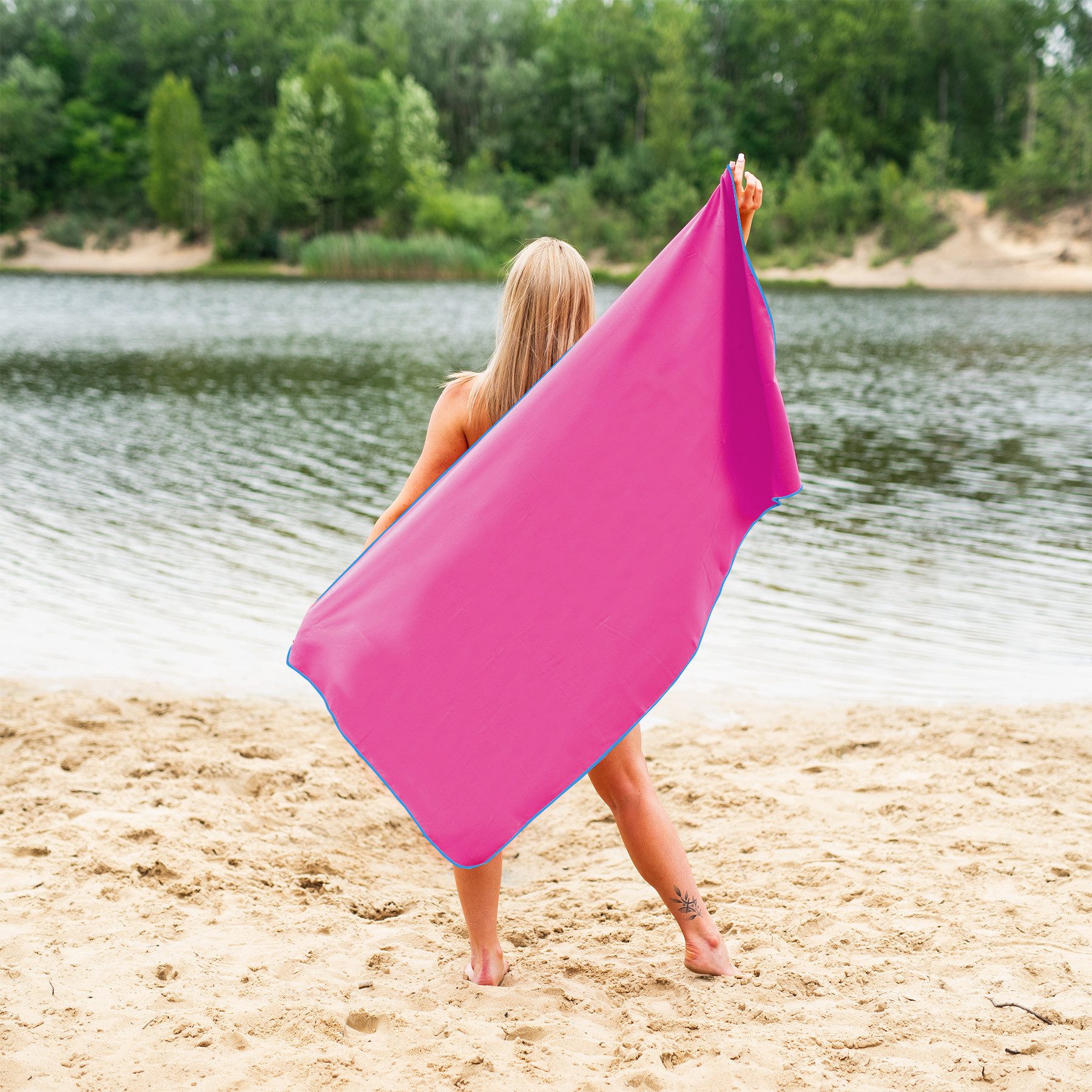 Nils Handtuch Mikrofaserhandtuch Campinghandtuch Strandtuch 140x70cm, Schnell trocknend – Bild 2 von 5