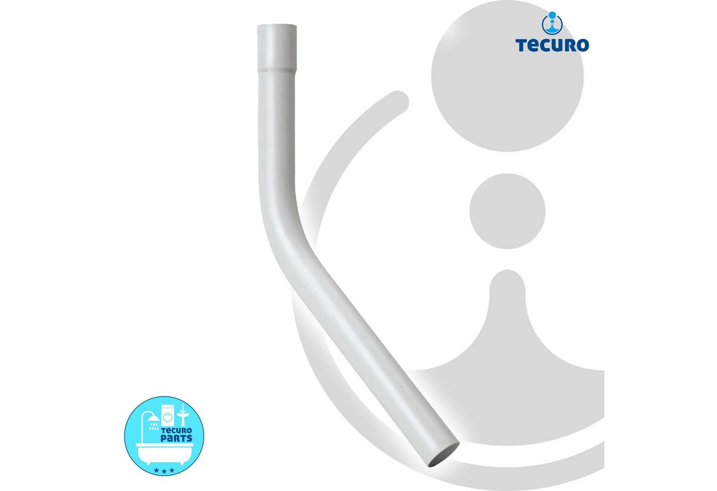 Thumbnail - tecuro WC-Druckspüler Spülrohrbogen Ø 28 mm für WC-Druckspüler - Kunststoff weiß