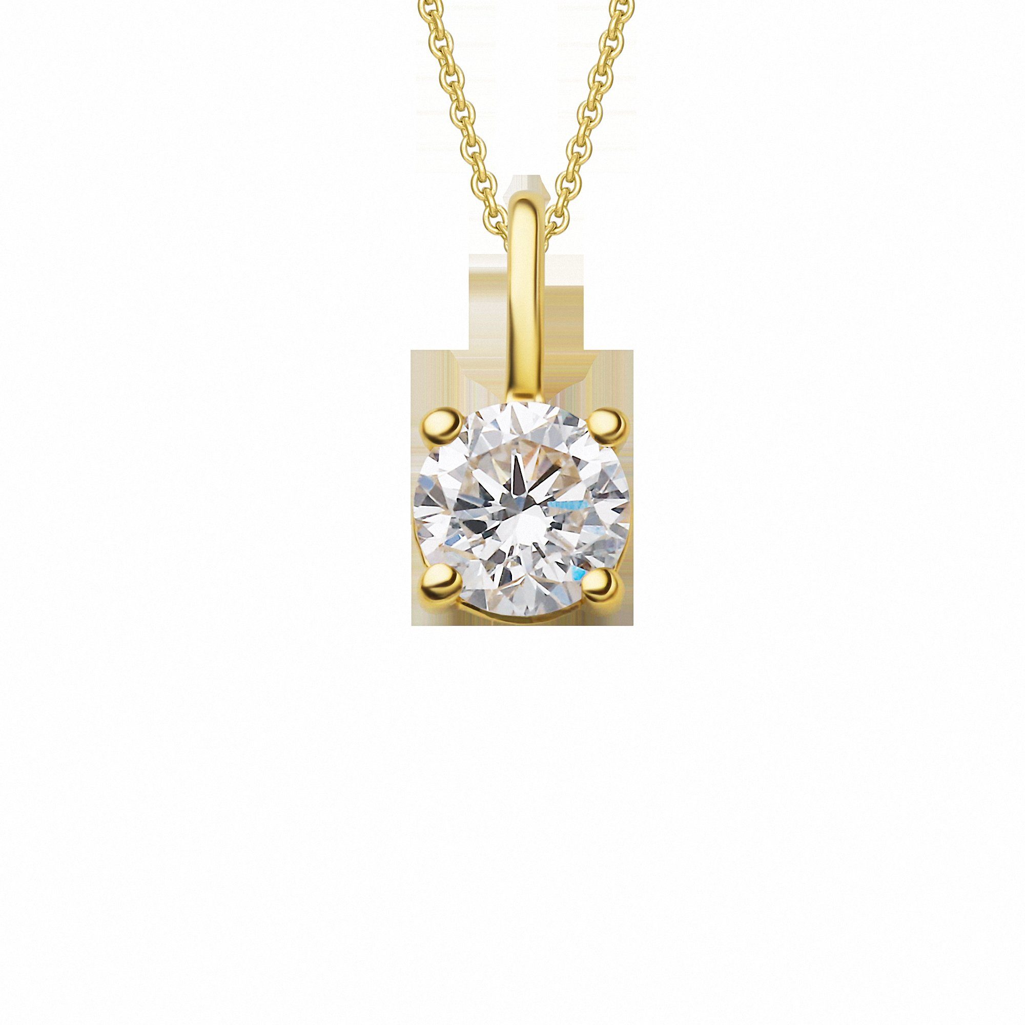 Damen ELEMENT Gelbgold, Anhänger 750 Schmuck Brillant Kettenanhänger Diamant Gold ct 0.15 ONE aus