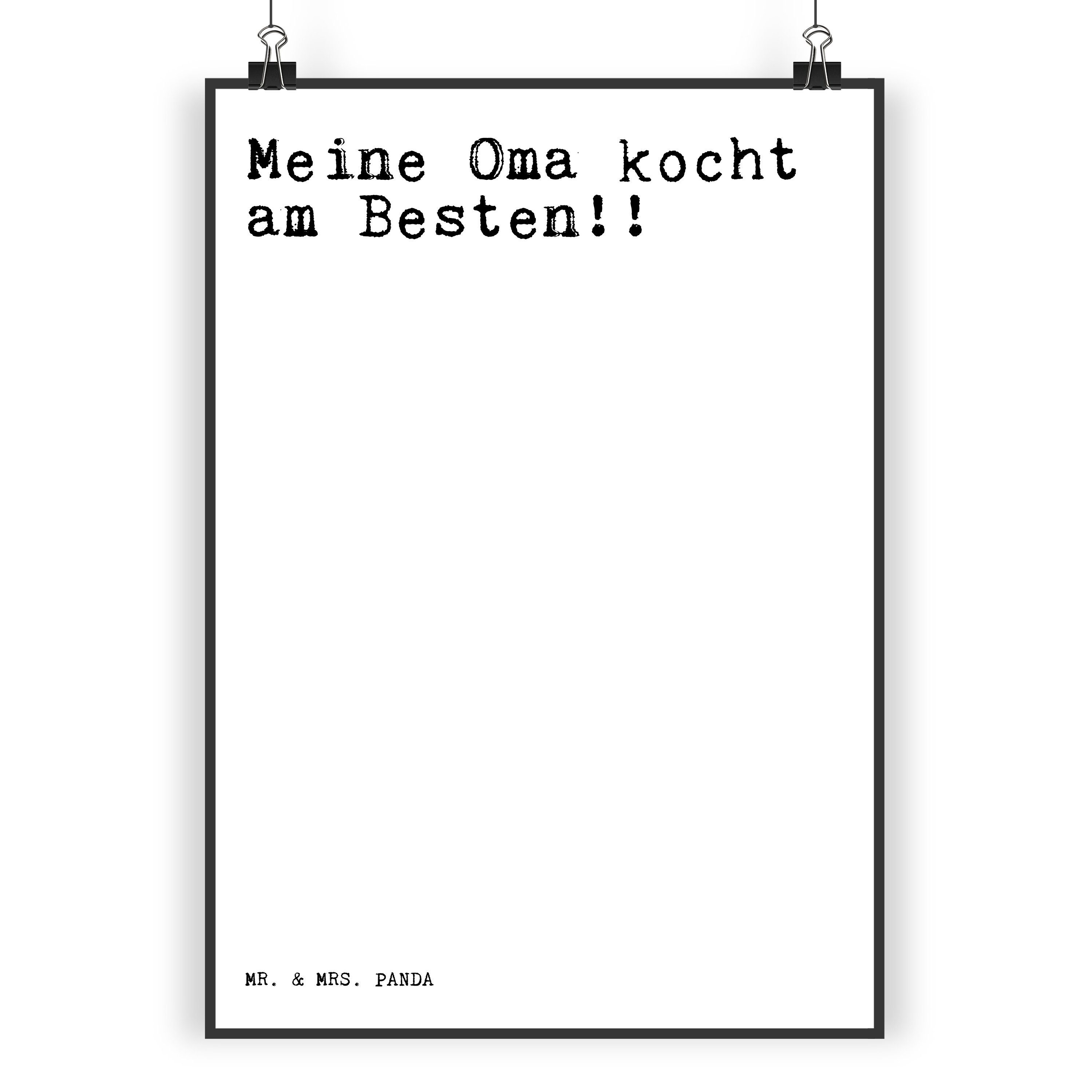 Mr. & Mrs. Panda Poster »Meine Oma kocht am... Weiß Geschenk, Omi