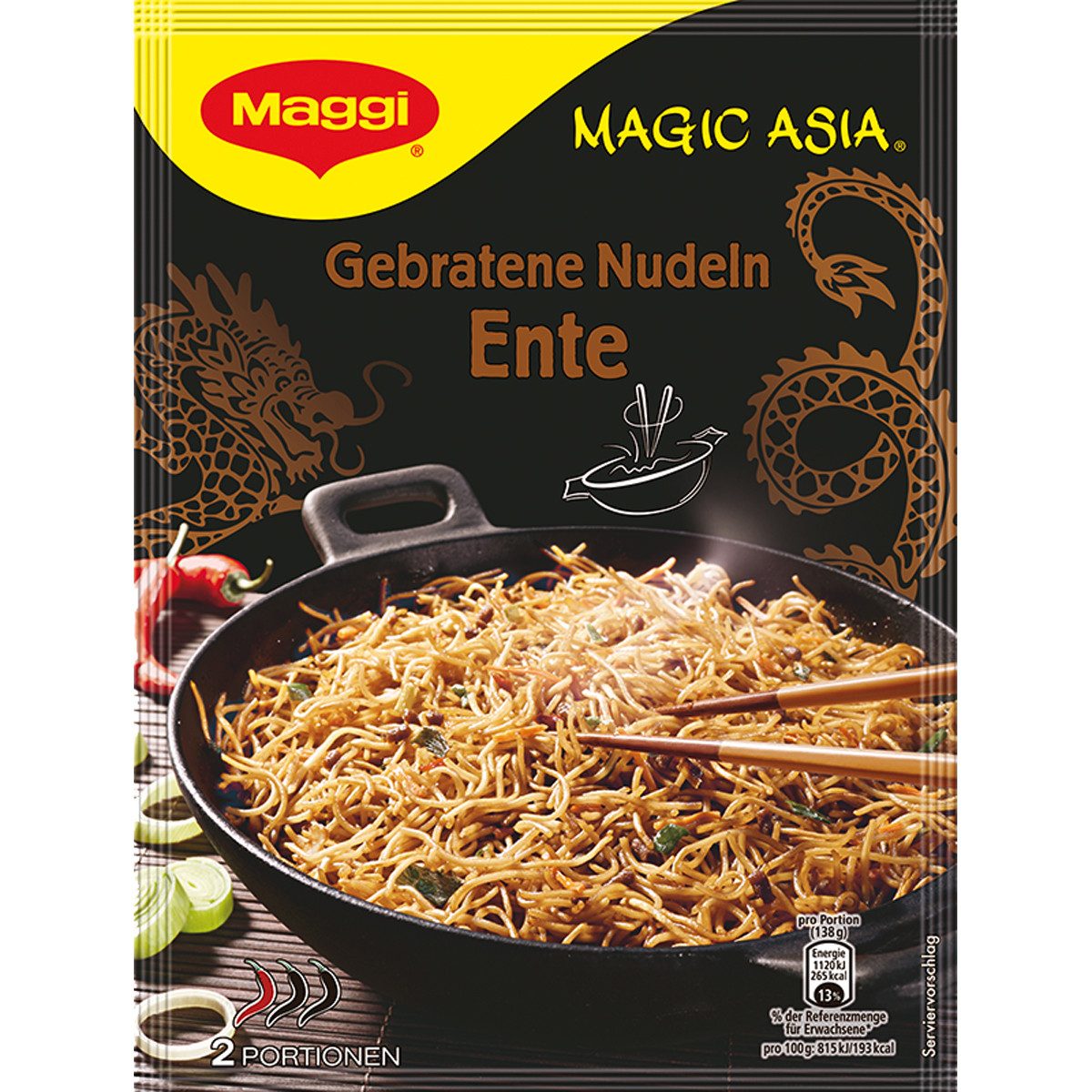MAGGI Saucen, Maggi Gebratene Nudeln Ente asiatisch gewürzt für 2 Portionen 119g