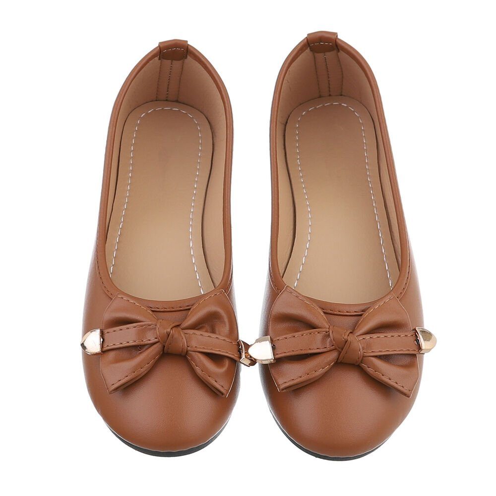 Ital-Design Damen Freizeit Ballerina (85894174) Blockabsatz Klassische Ballerinas in Braun
